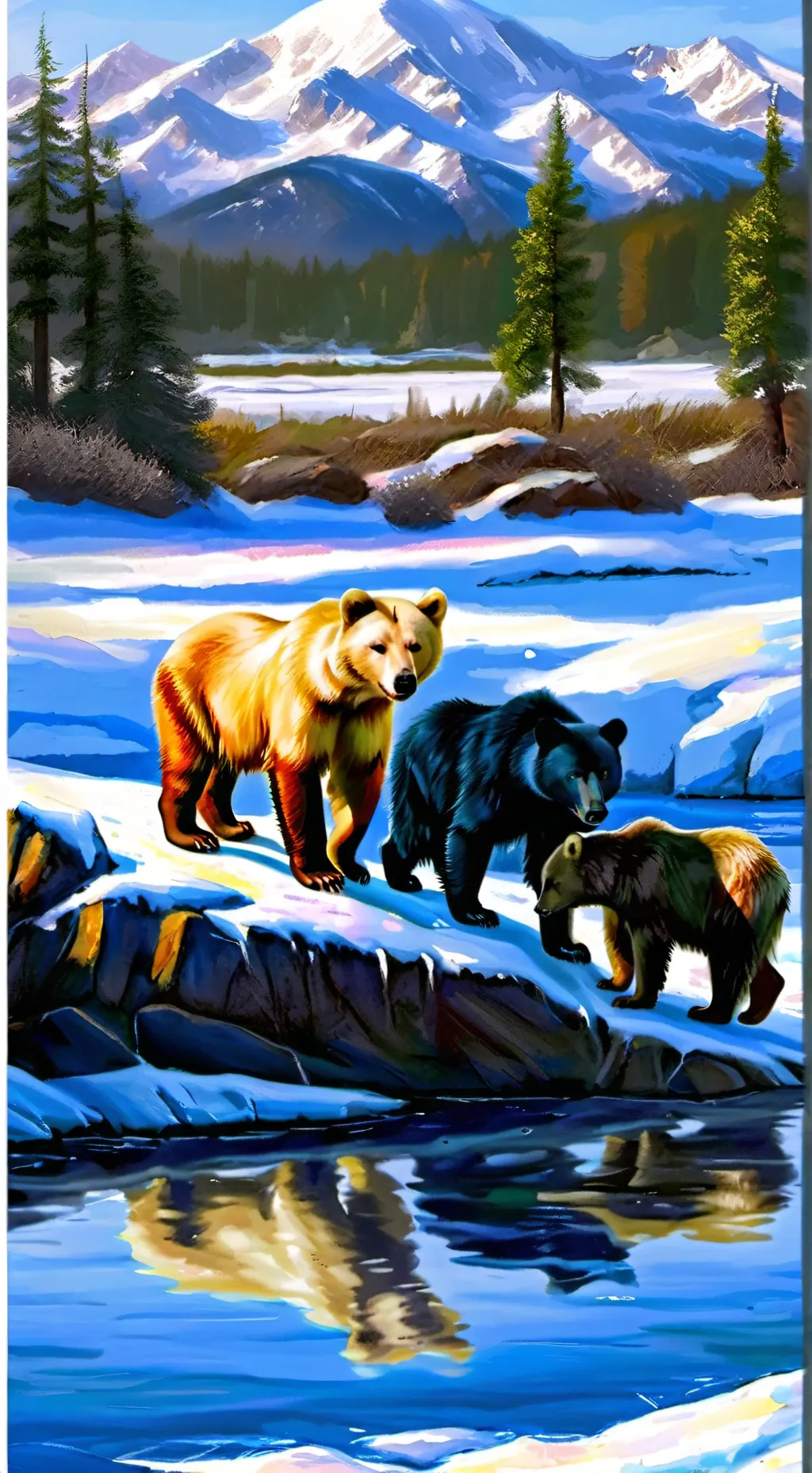 ai character: characters in snow background