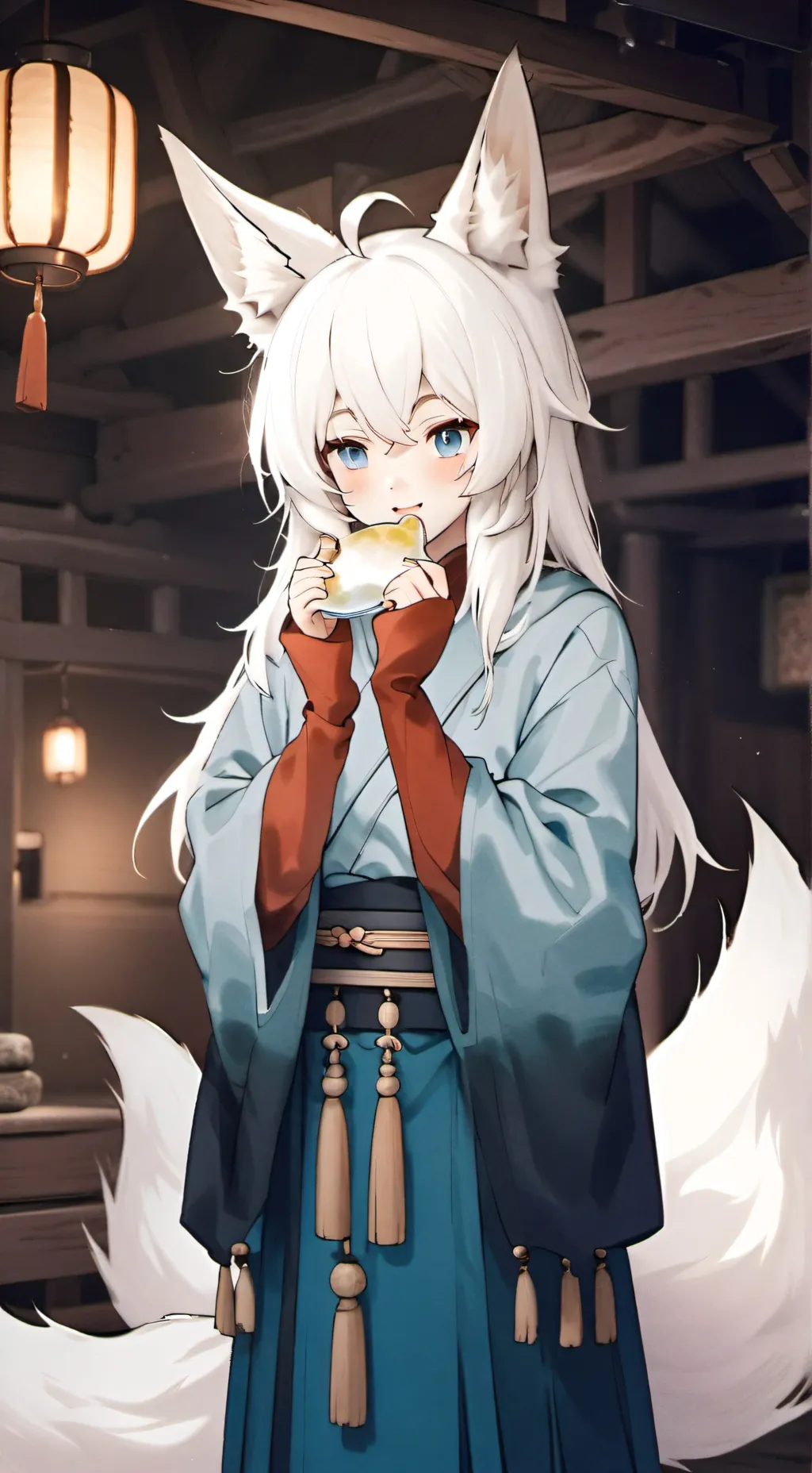 ai character: Snowy Paws Spirit background