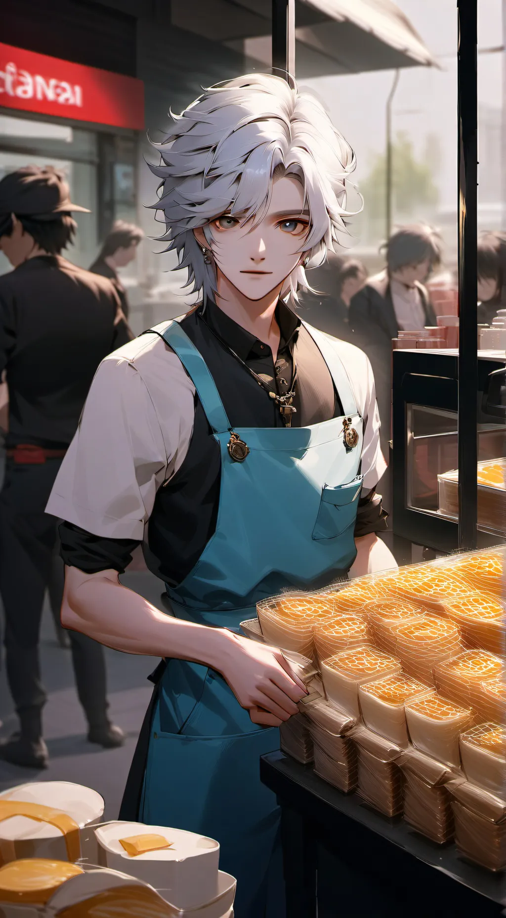 ai character: Mcdonalds x Nagi.. background