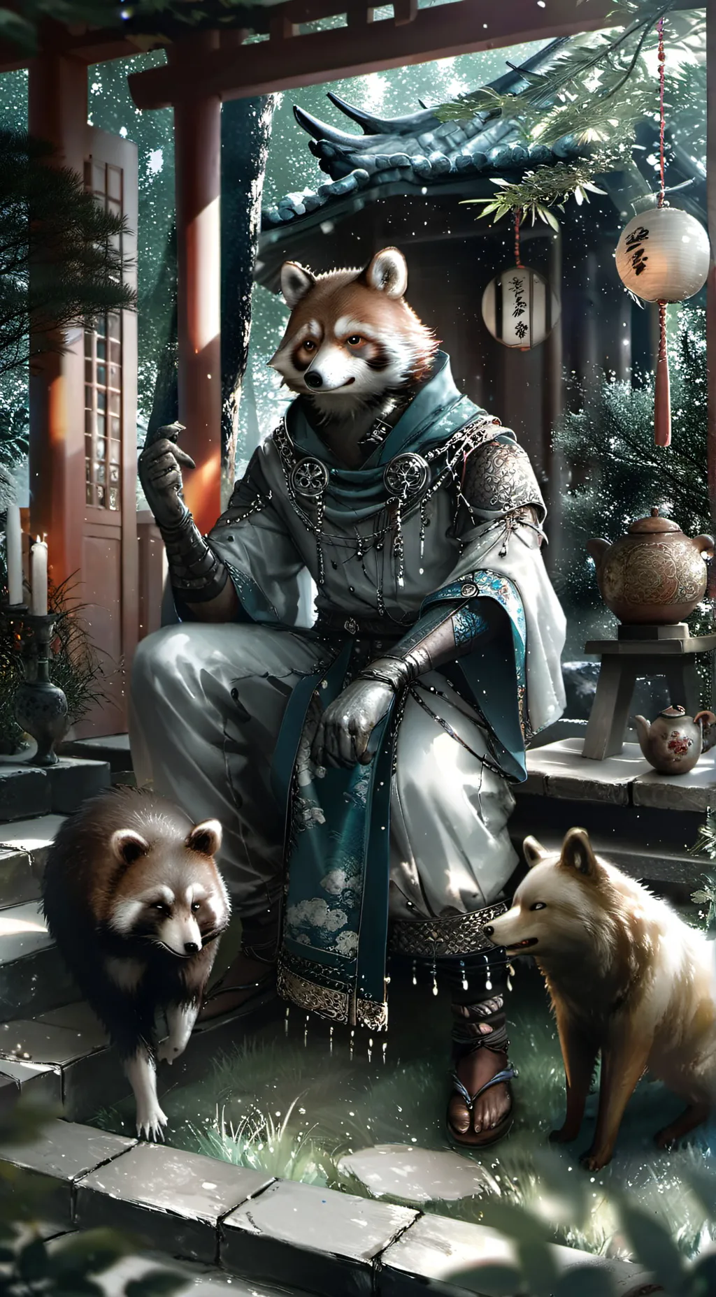 ai character: Leaf village background