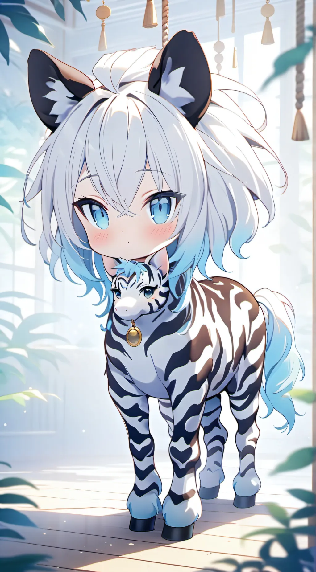 ai character: Zebra Spirit Furry background