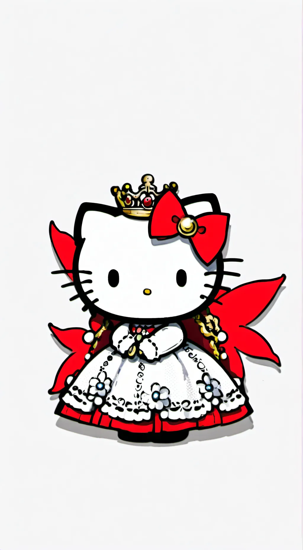 ai character: Queen Hello Kitty background