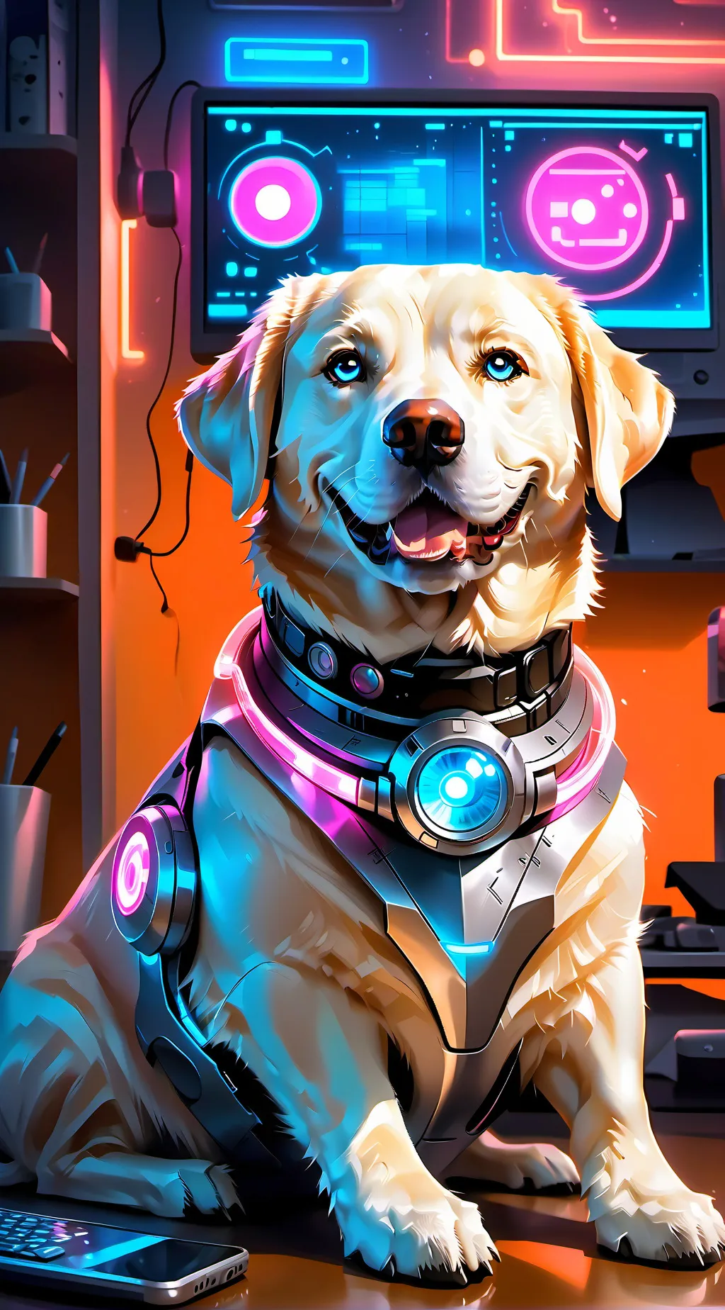 ai character: dog man background