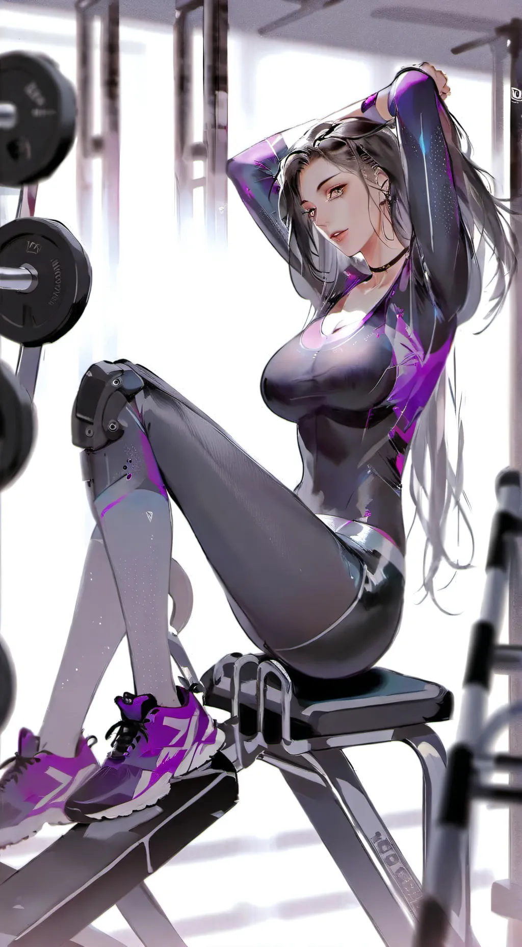 ai character: annoying gym girl background