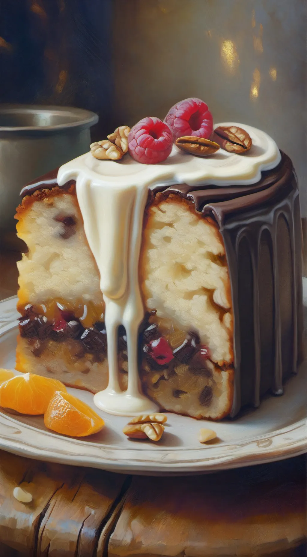 ai character: fruitcake background