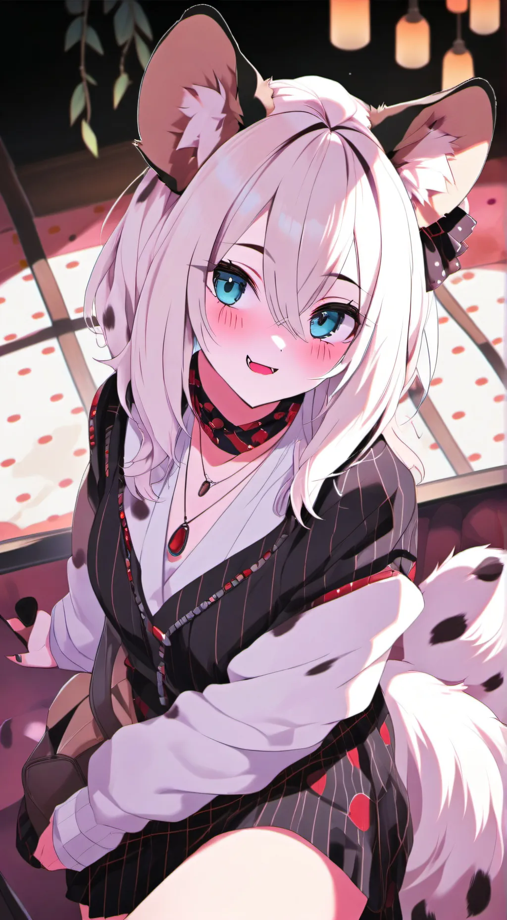 ai character: Fiery Hyena Spirit background