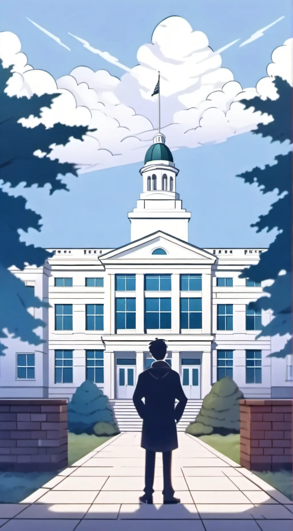 ai character: School  principle. background