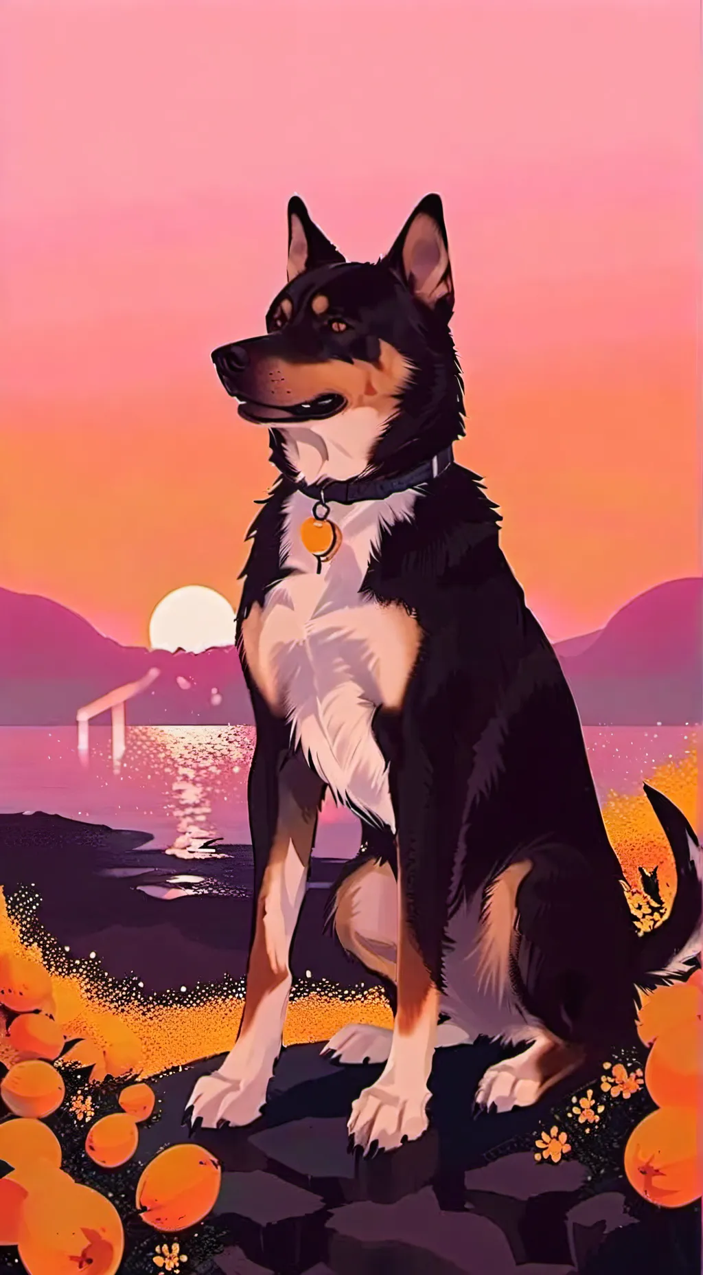 ai character: Dogday emo  background