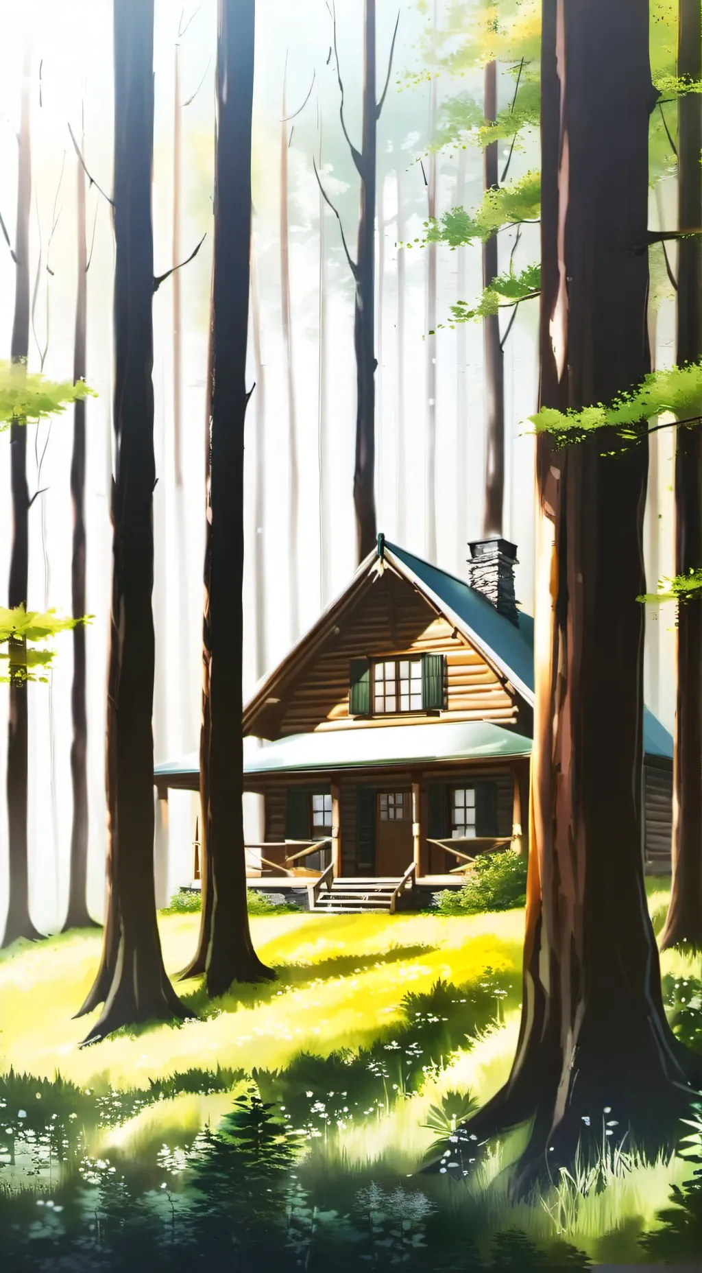 ai character: new cabin life background