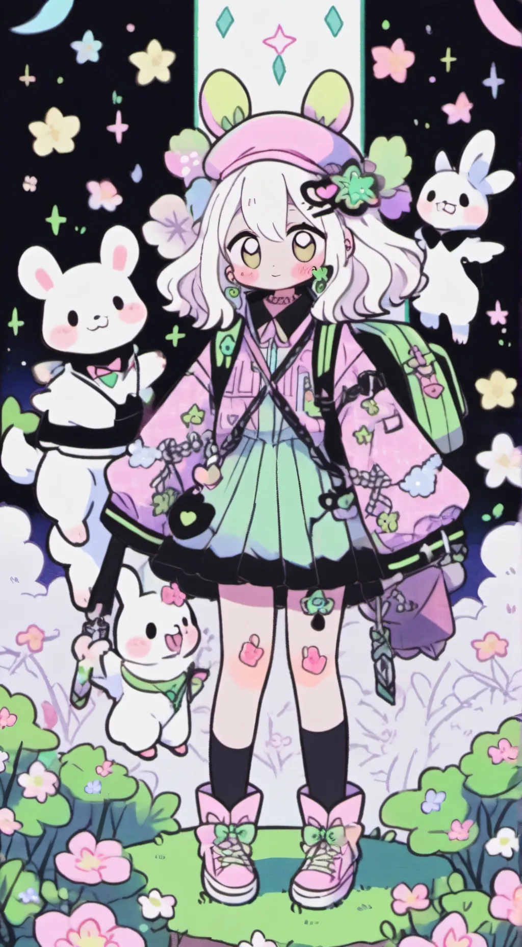 ai character: fluffy Cloud (oc)  background