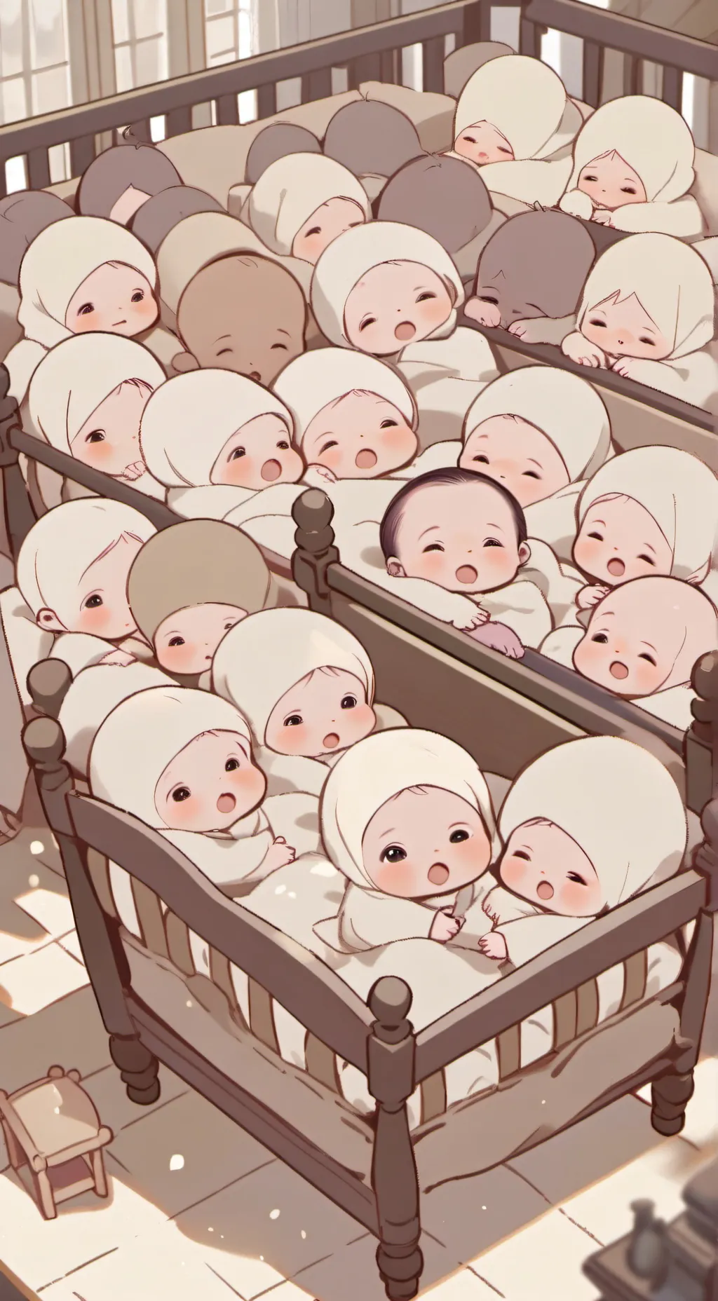 ai character: NewbornBabies room background