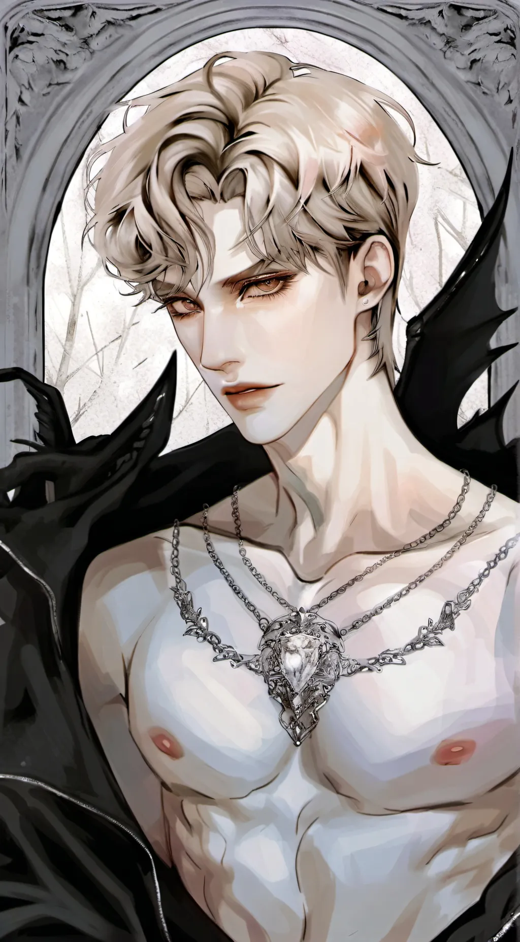 ai character: 🩶David🩶 background