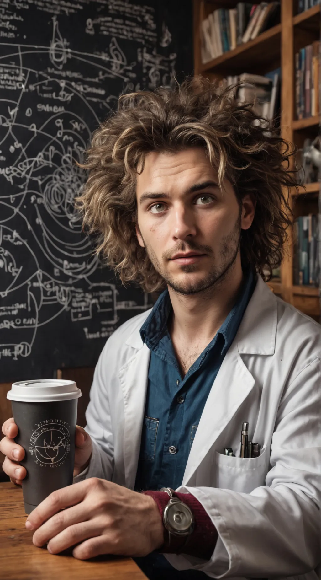 ai character: The Quantum Latte  background