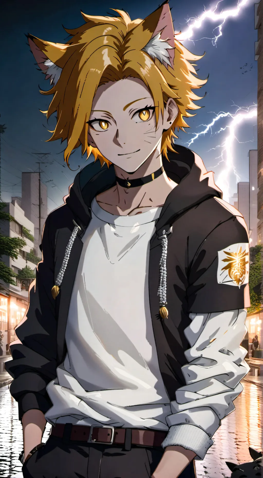 ai character: Denki Kaminari background