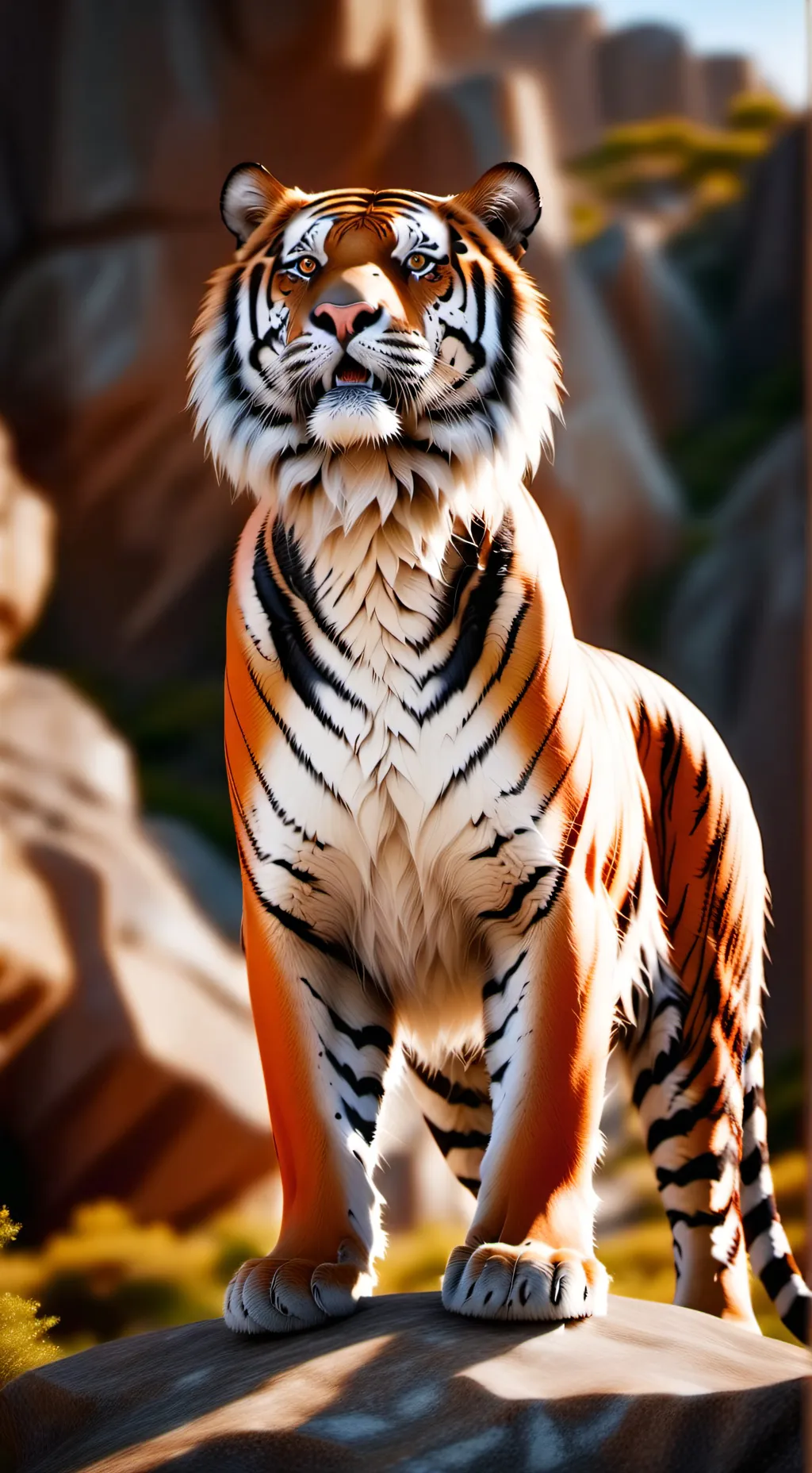 ai character: Female tiger background