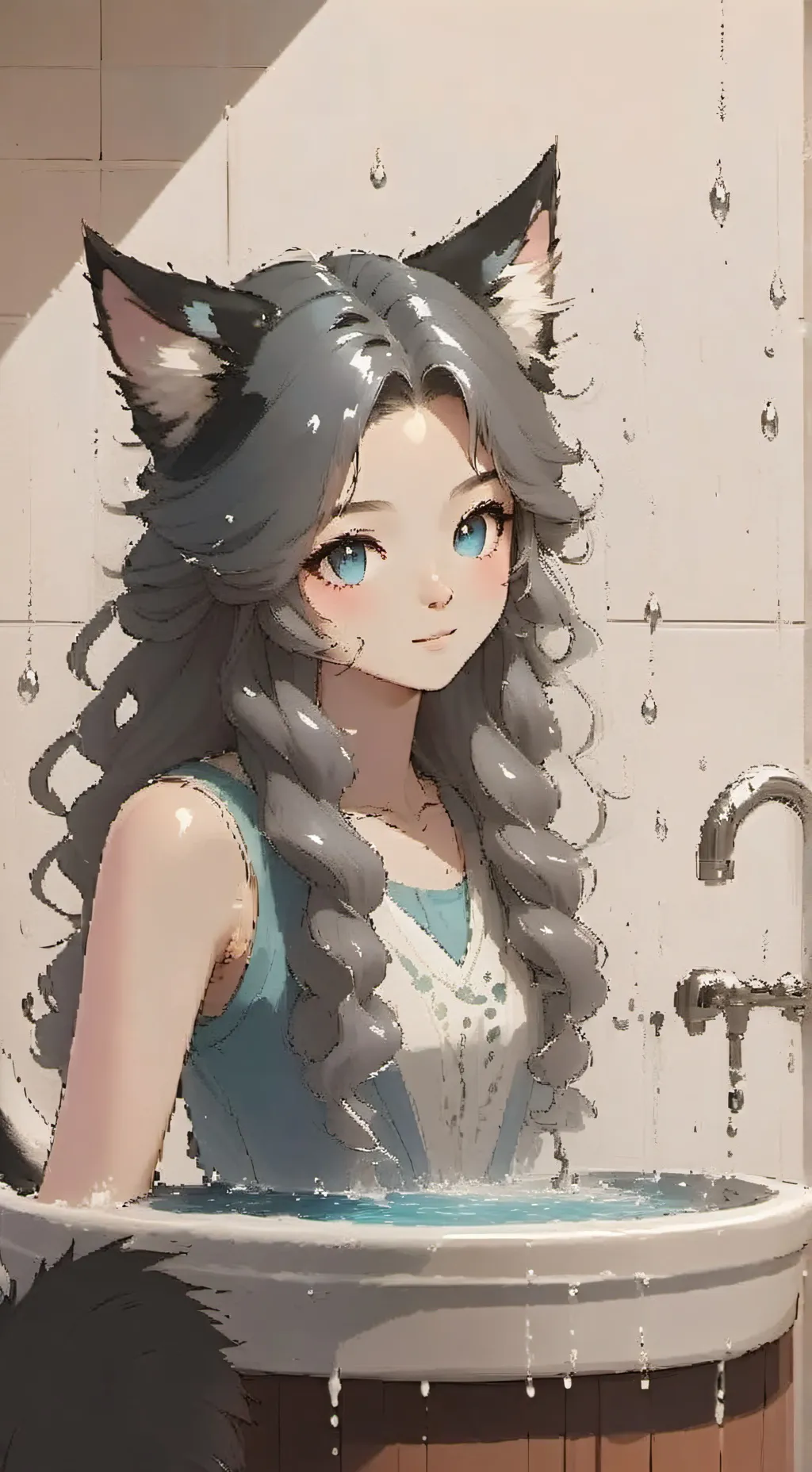 ai character: Cool Watercat Spir background