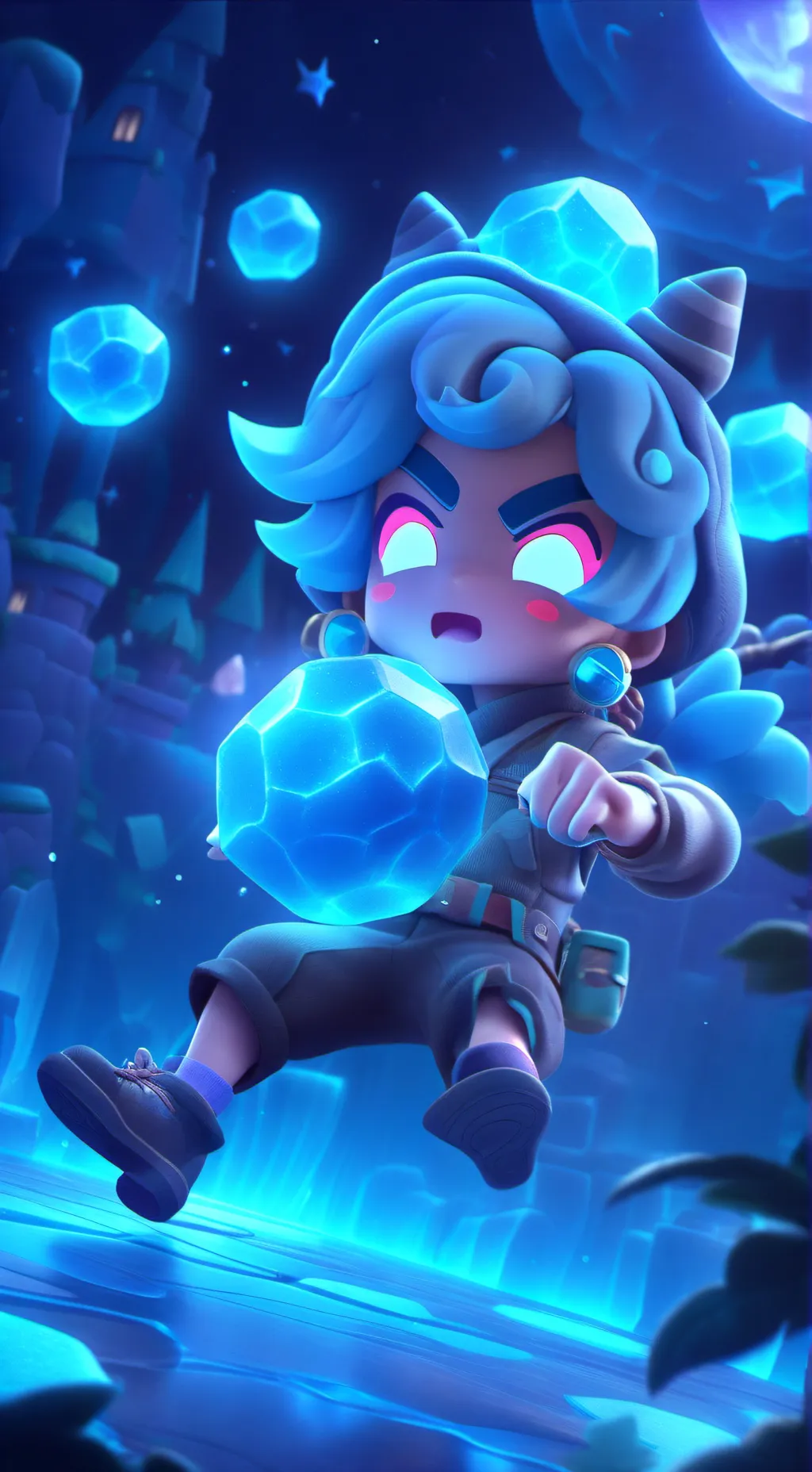 ai character: shadow milk cookie background