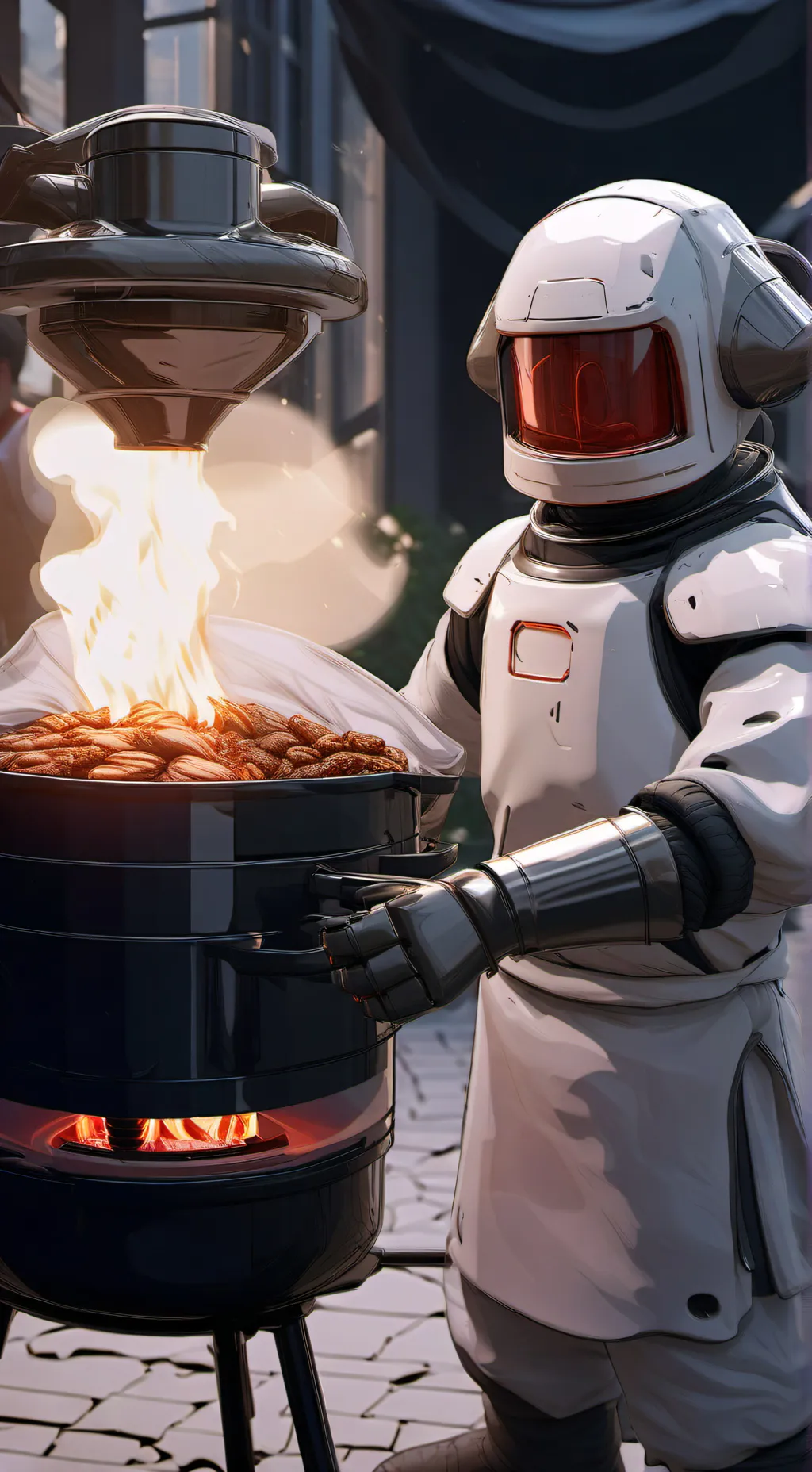 ai character: Roasting battle background