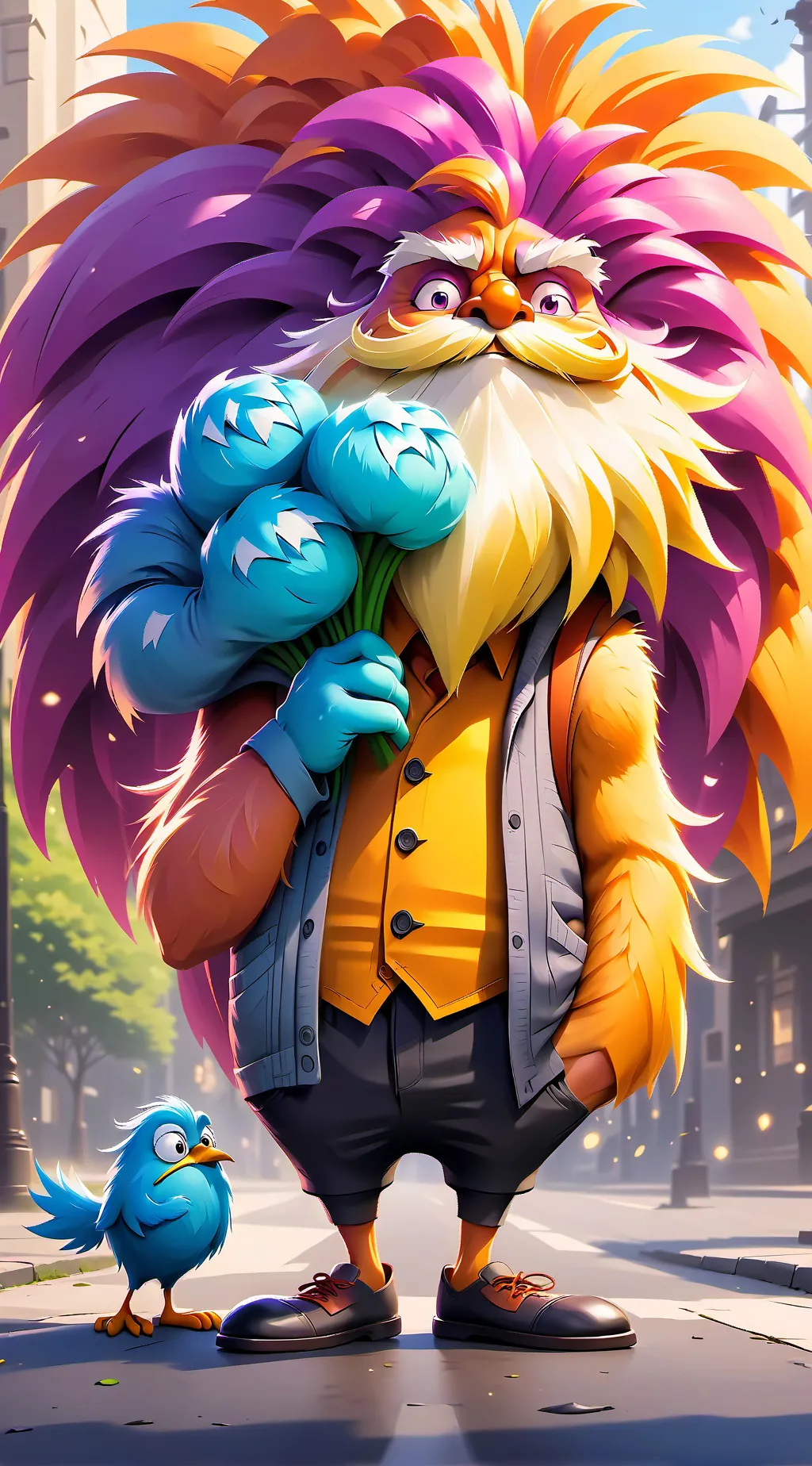 ai character: Orange man background