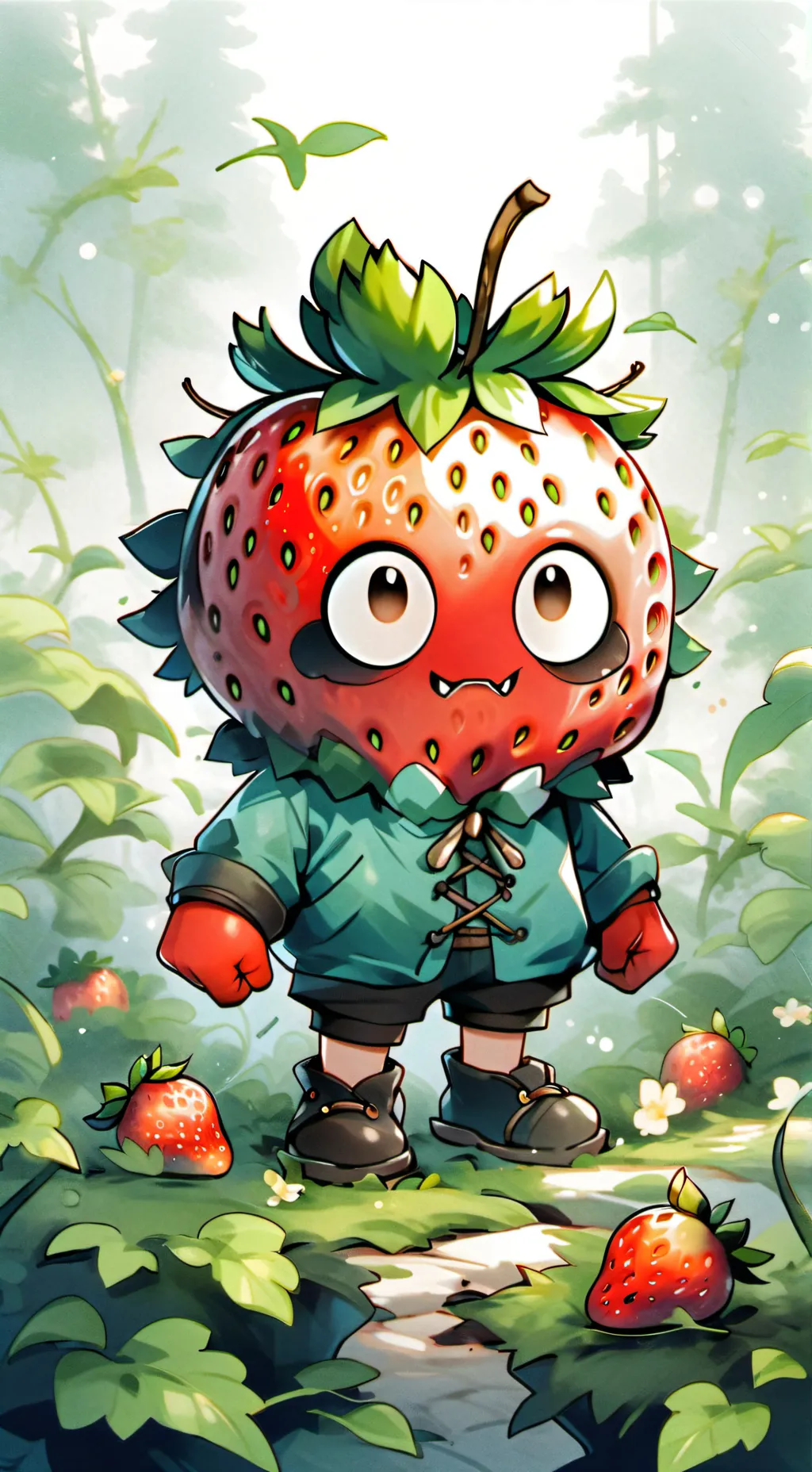 ai character: Strawberry 🍓  background