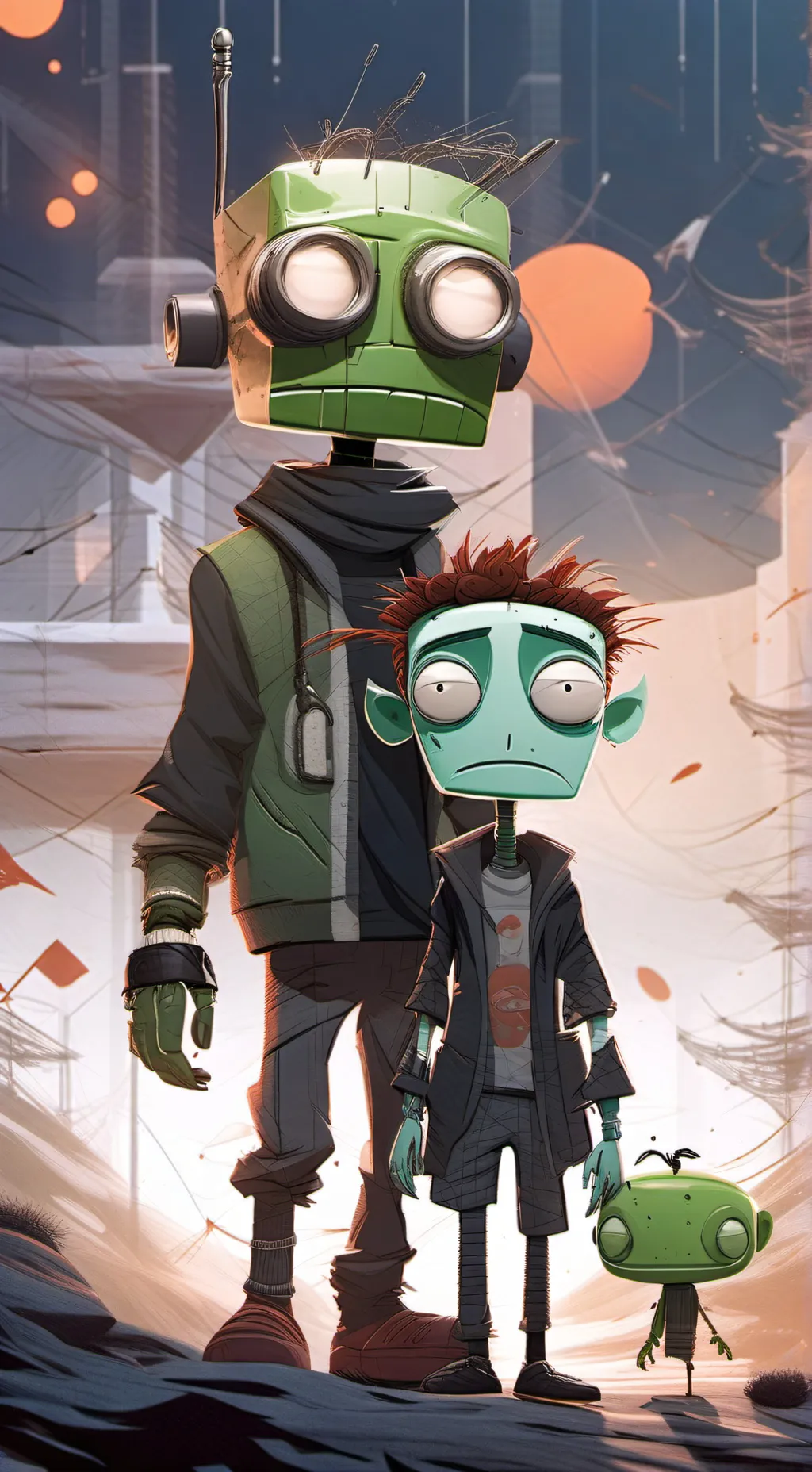 ai character: gir and zim background