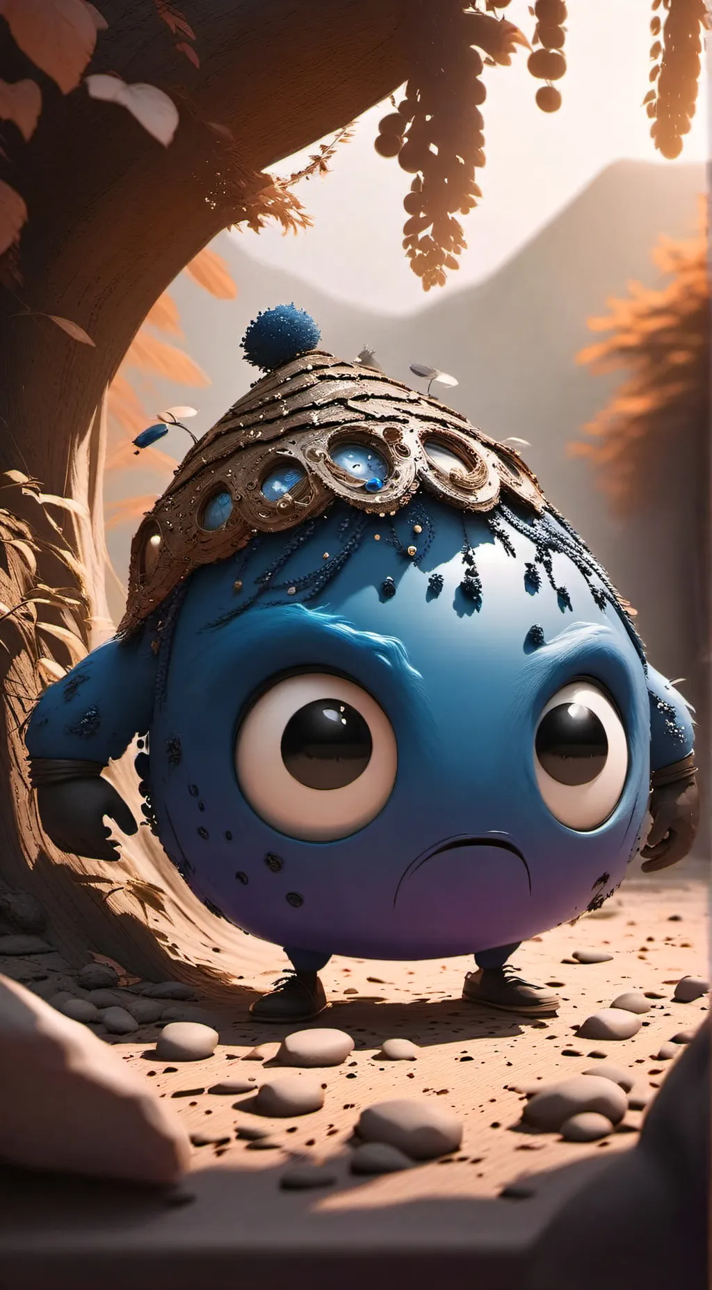 ai character: Blueberry background