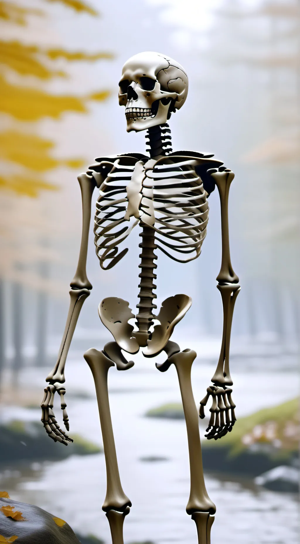 ai character: skeleton background