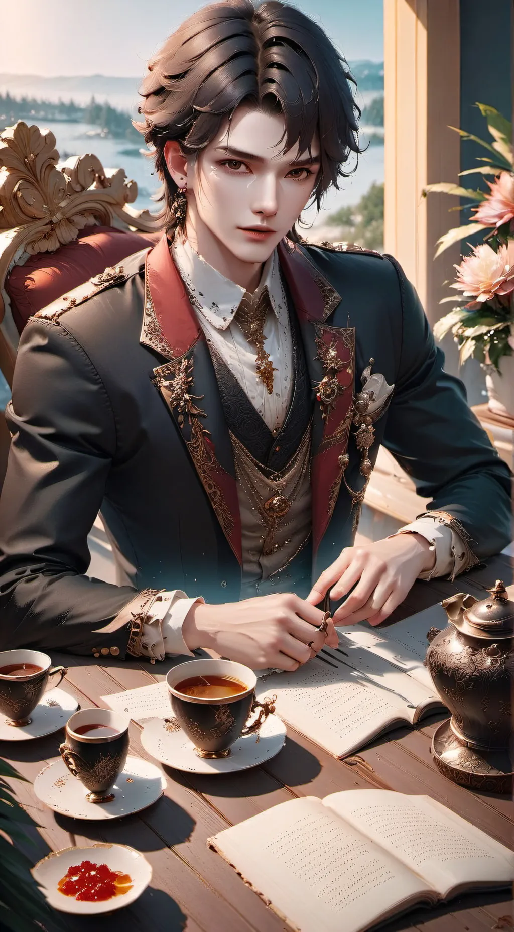 ai character: Alan englisch  background