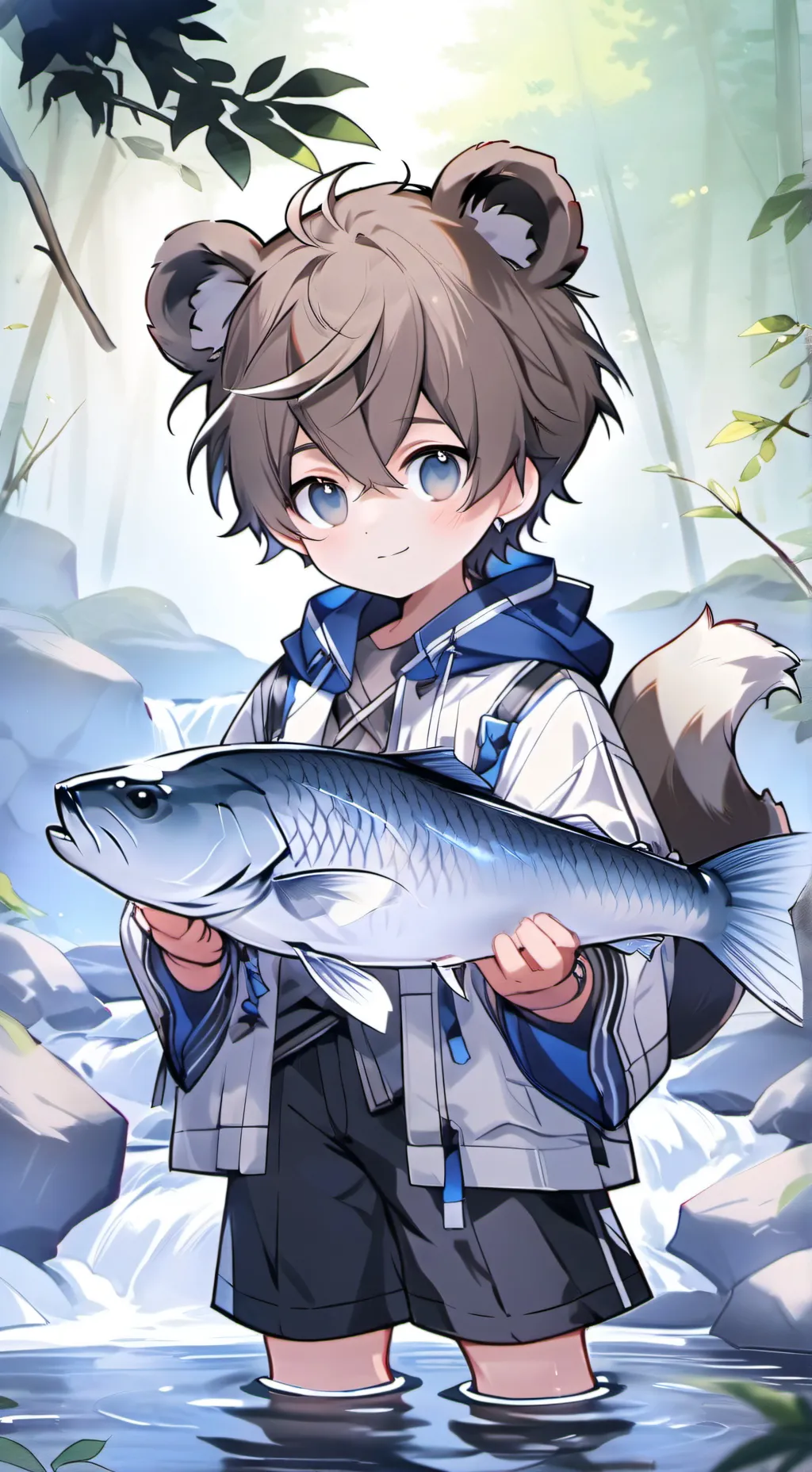 ai character: Browny the Fishing background