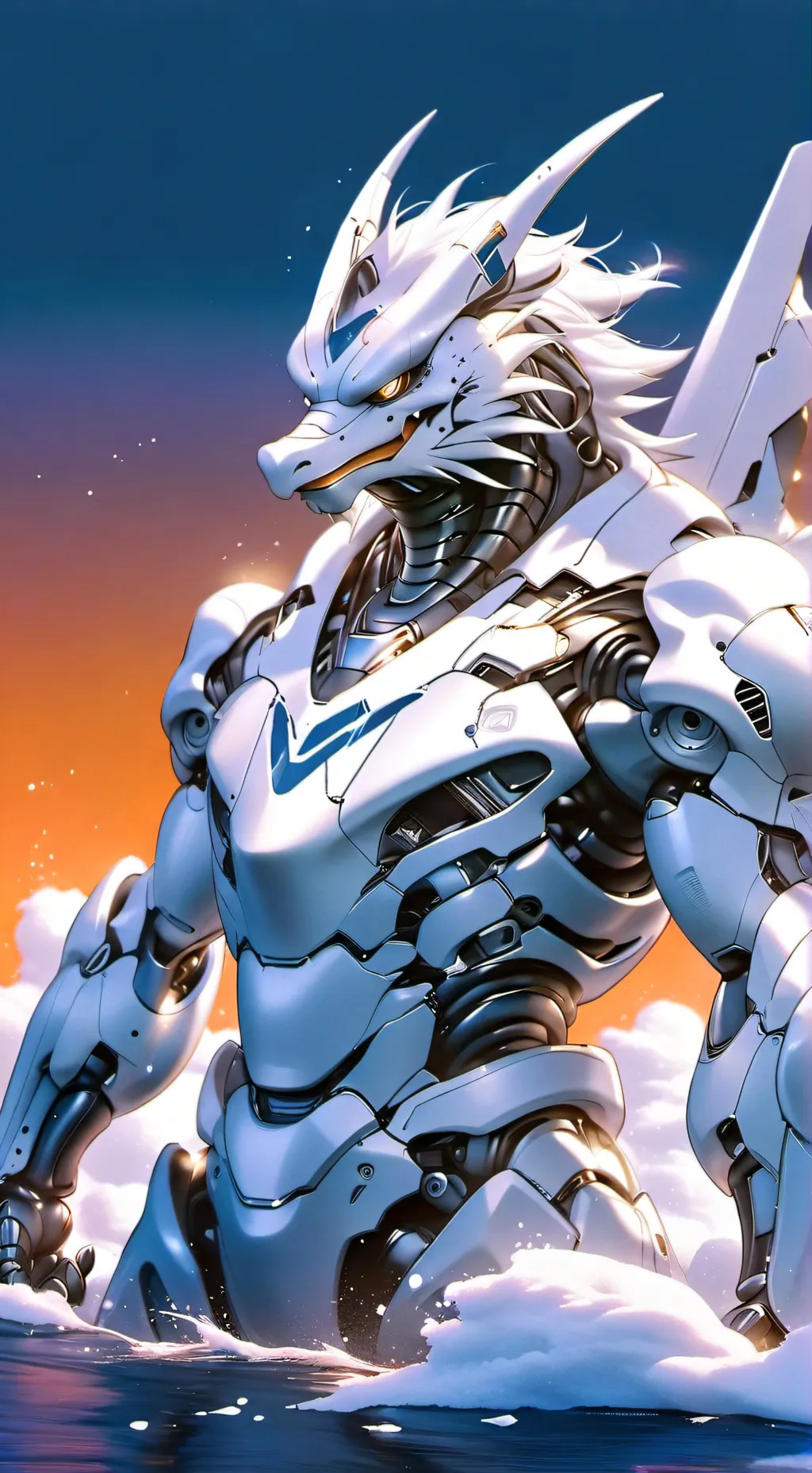 ai character: MECHADUCKZILLA background