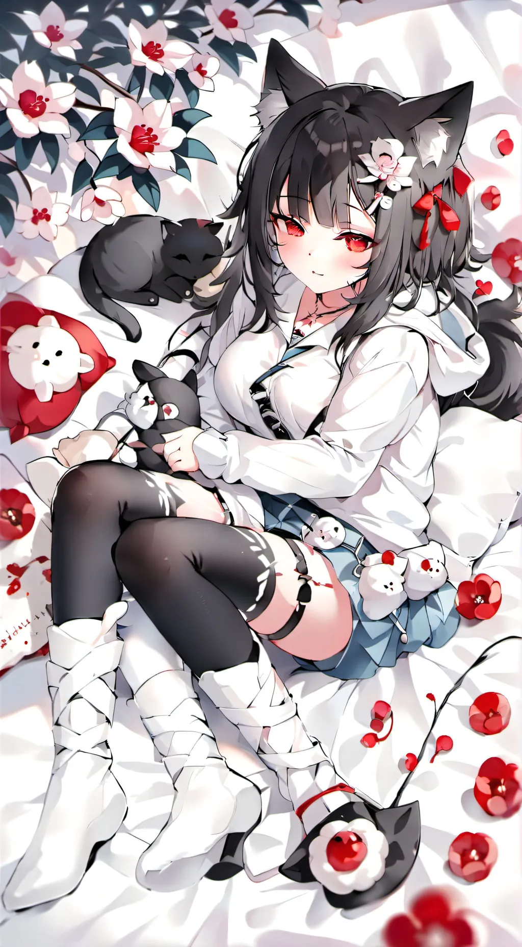ai character: cat girl background