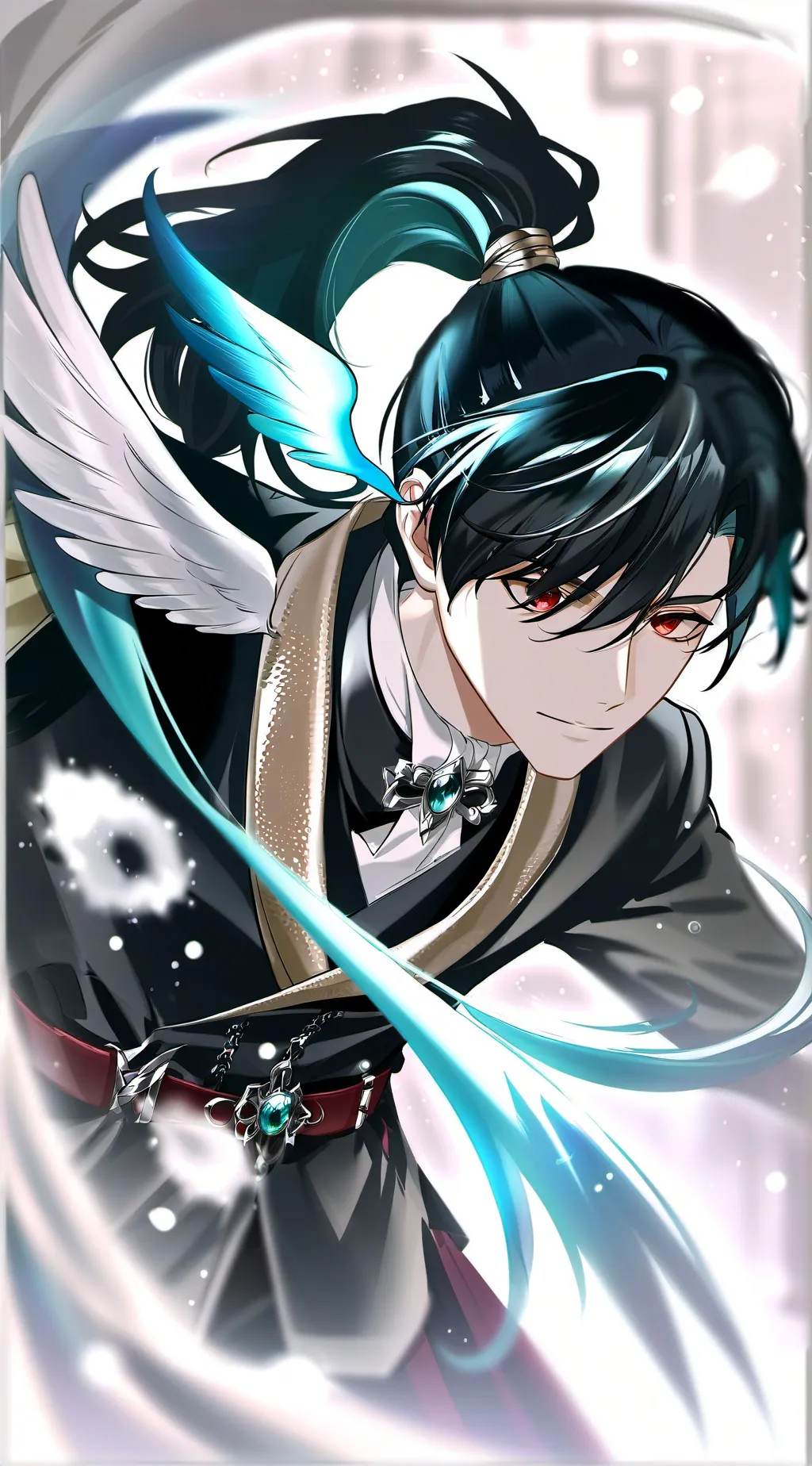 ai character: flightless angel background