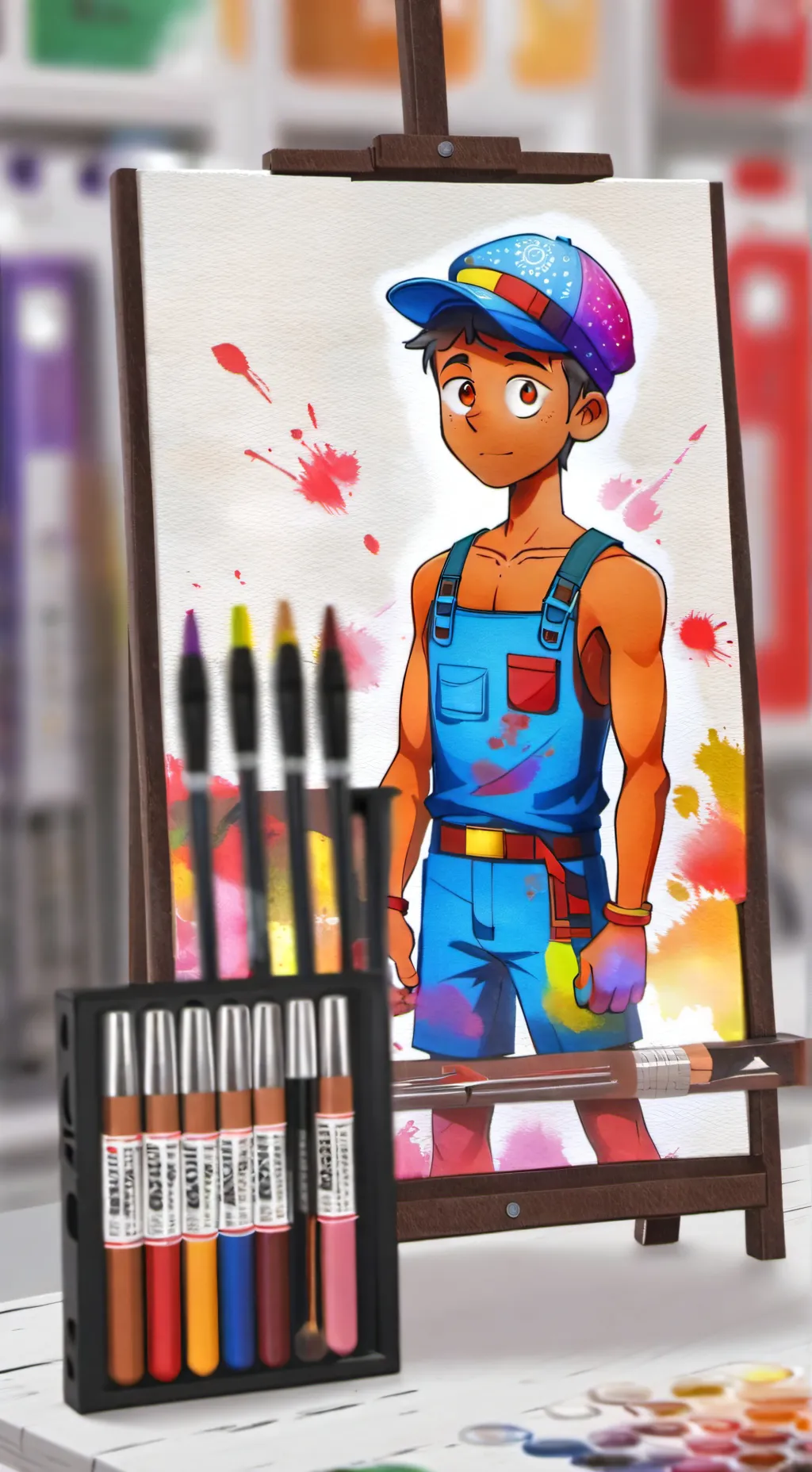 ai character: passpartout background