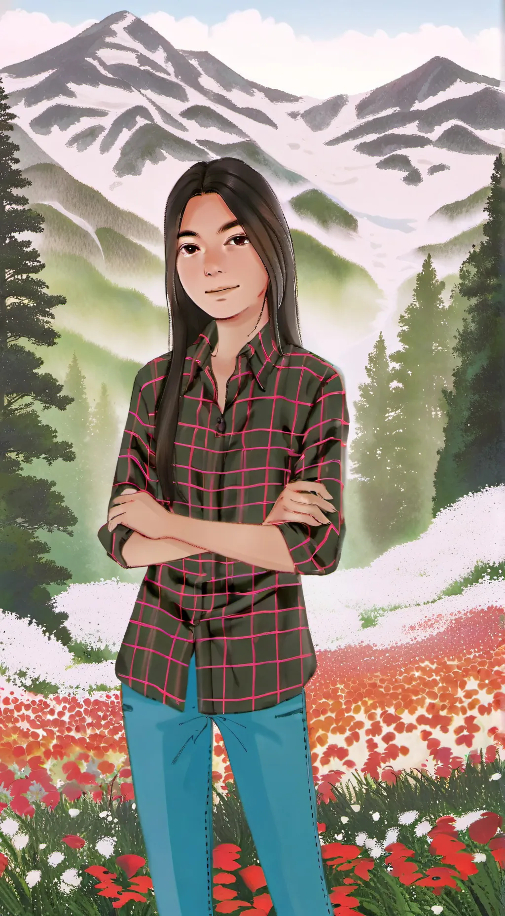 ai character: Mallory Copenace  background