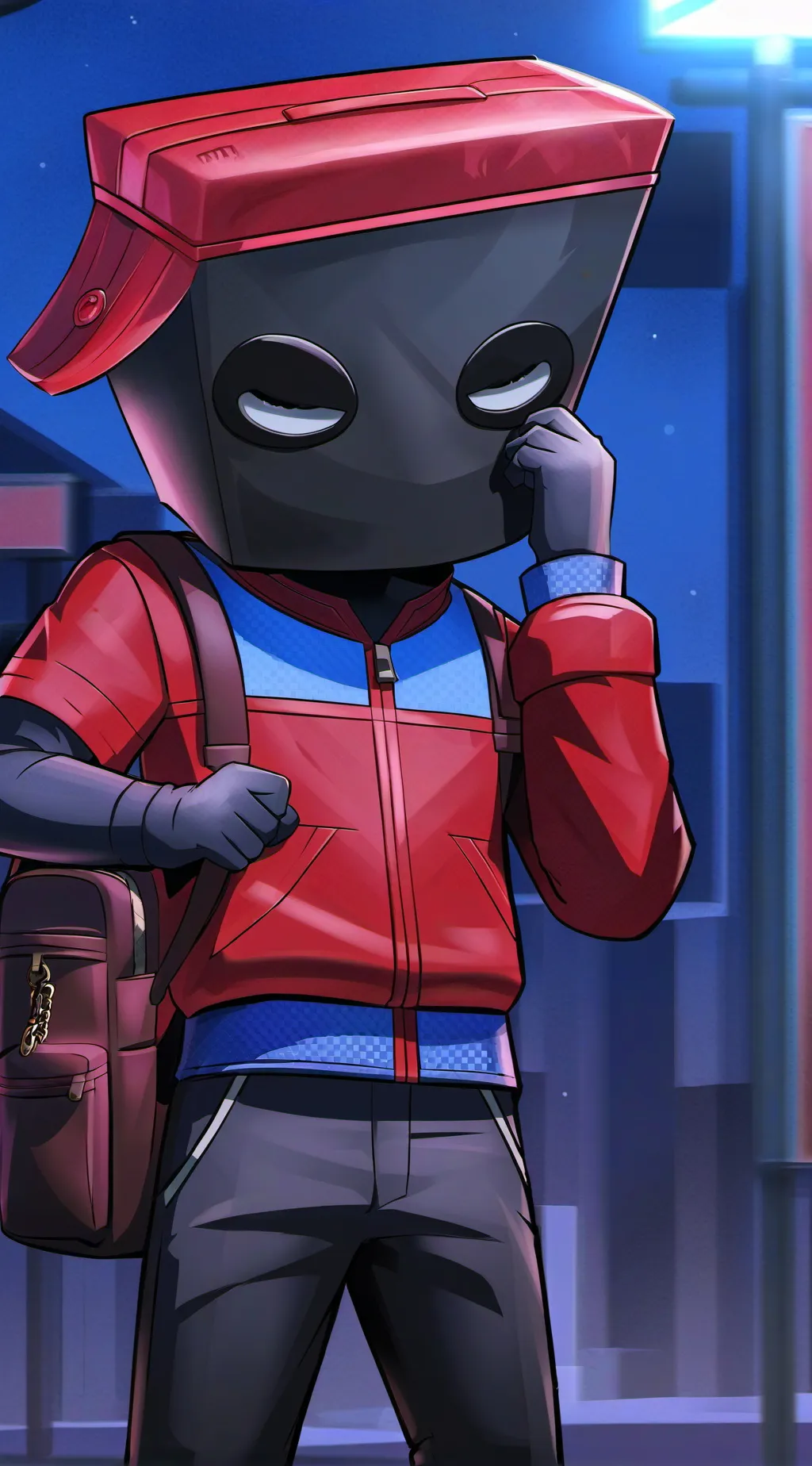 ai character: bag guy background