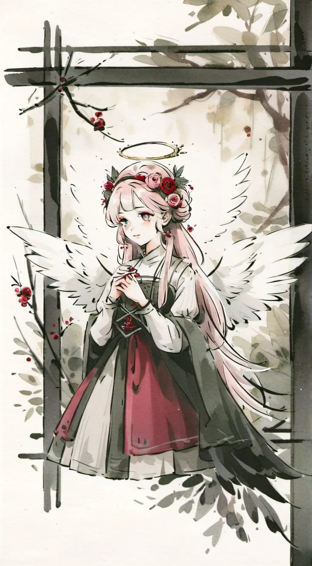 ai character: cherry background