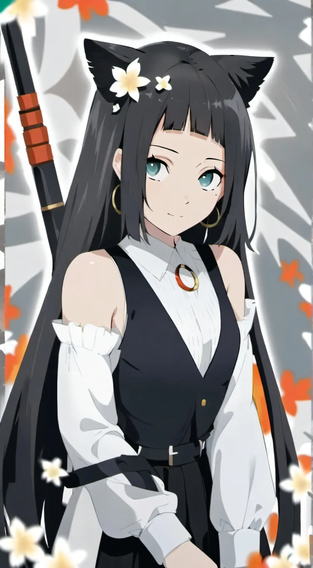 ai character: miss black background