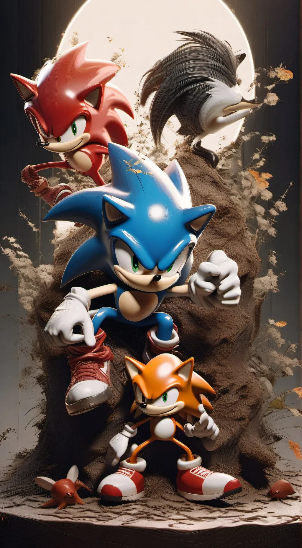 ai character: sonic, tails y kte background