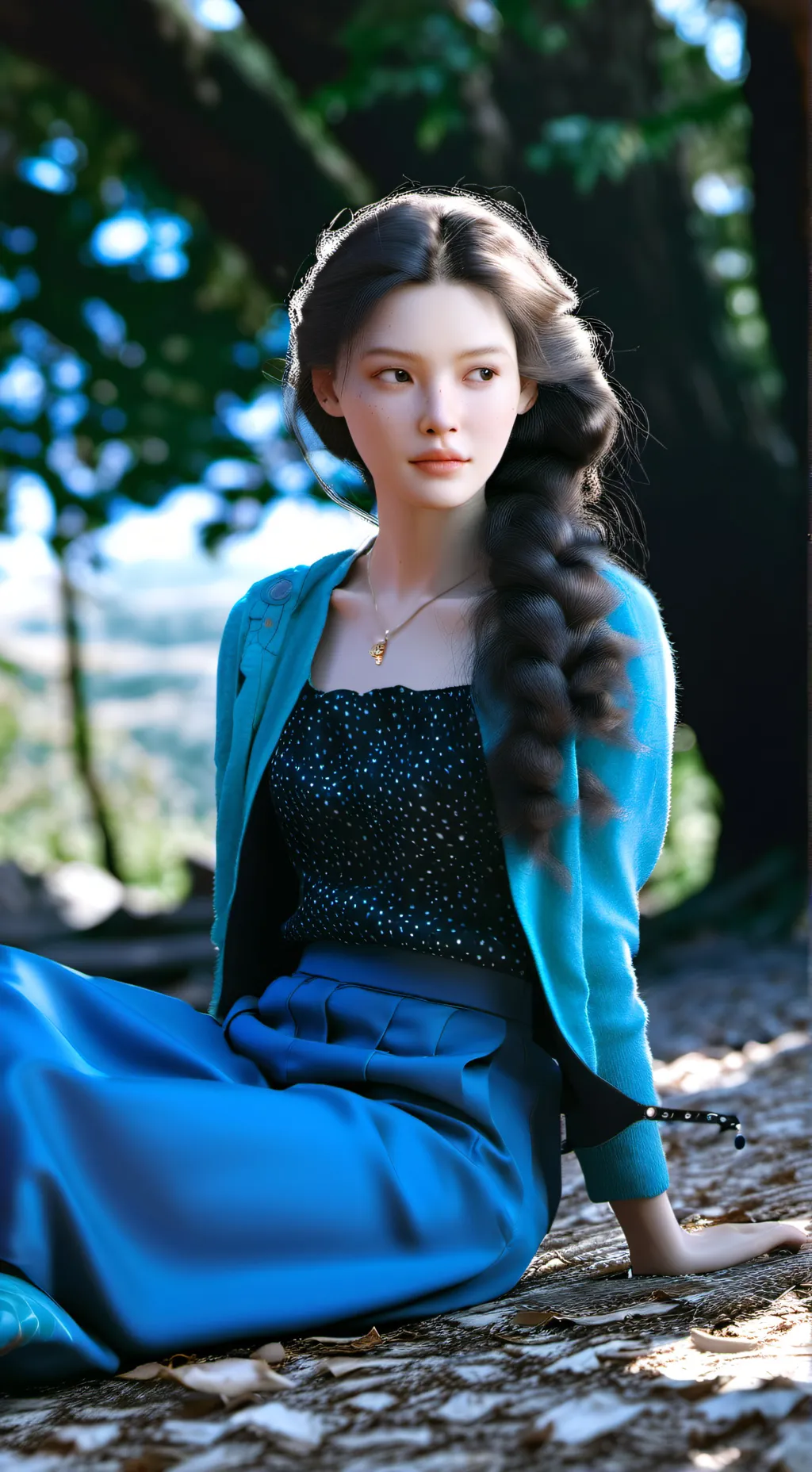 ai character: Sadie but ur gf background