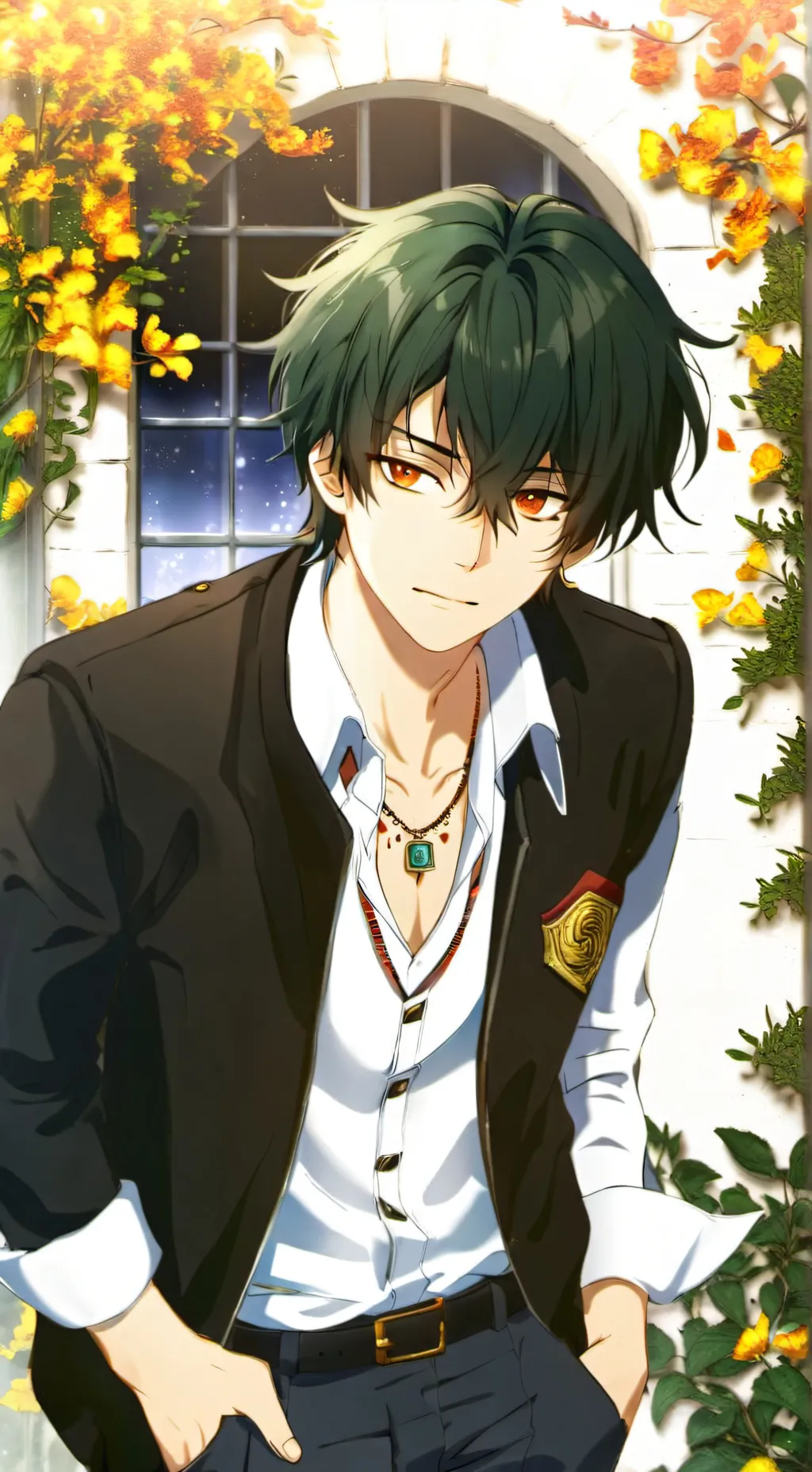 ai character: Duncan 🖤◼️☕️ background