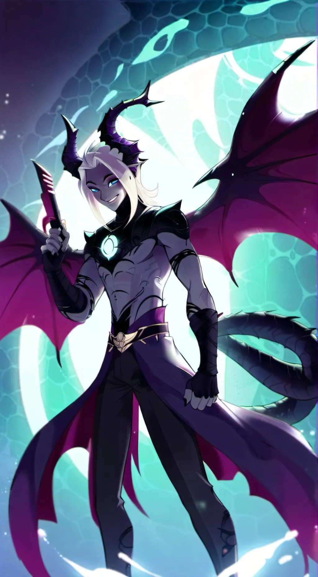 ai character: Aqua background