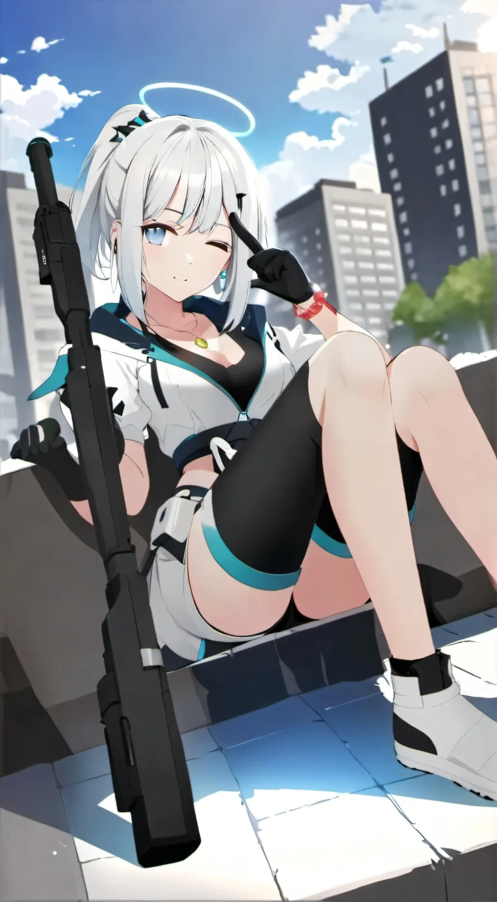 ai character: assassin girl  background