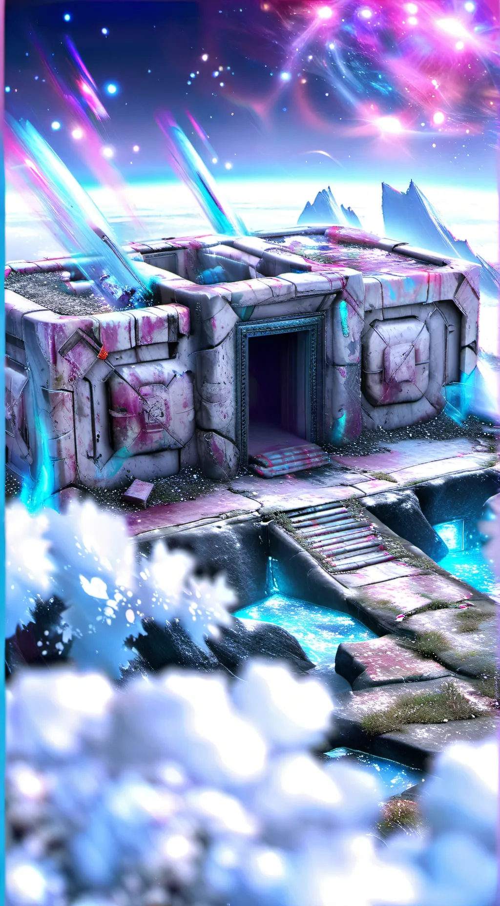 ai character: forsaken beach background