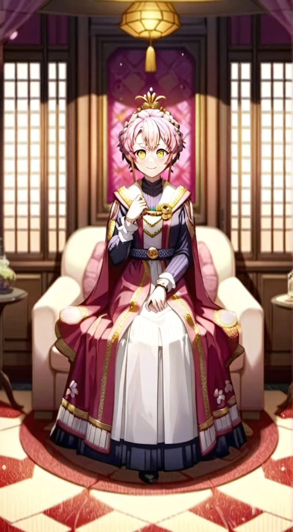 ai character: la reina mitsuri  background