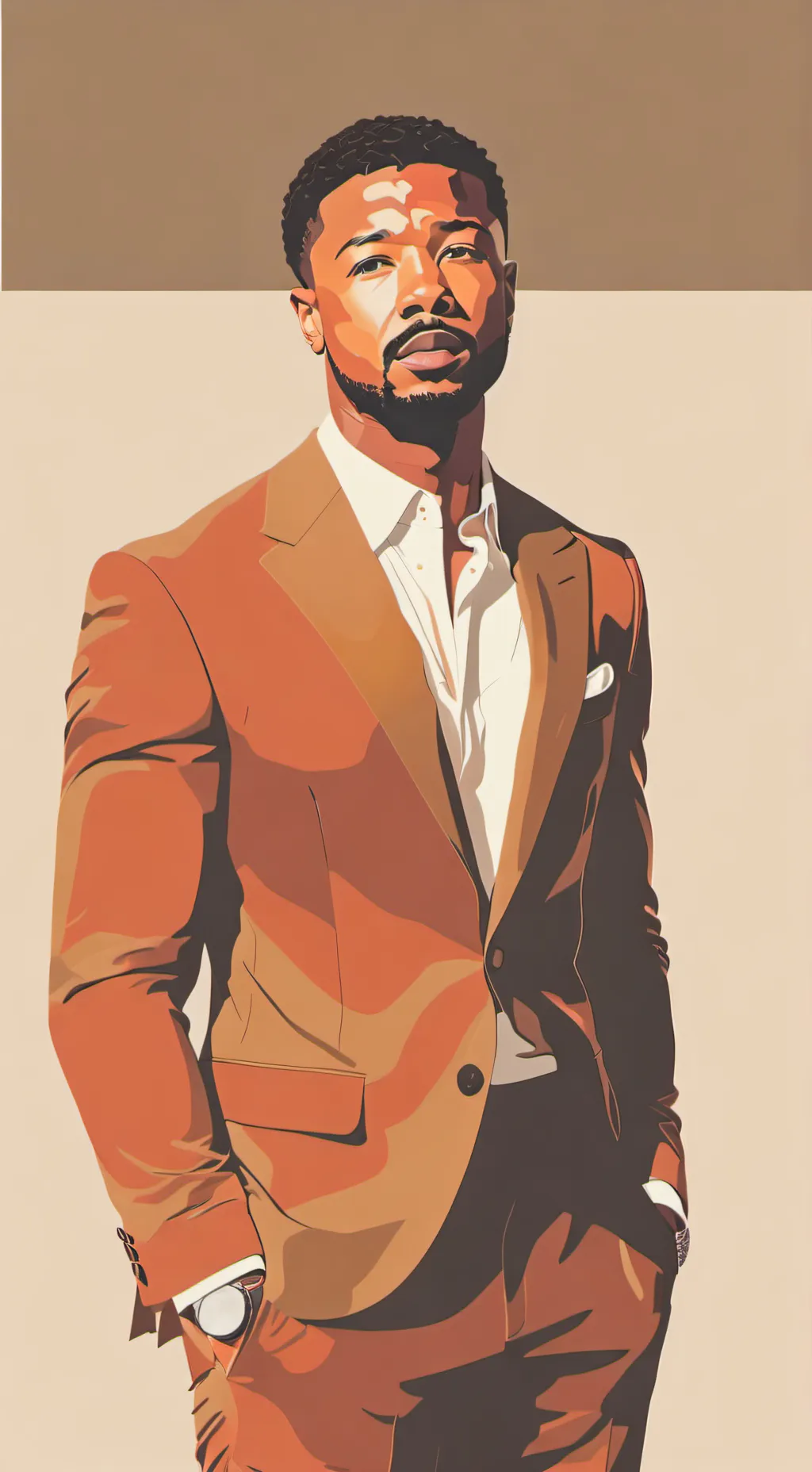 ai character: Micheal B Jordan  background