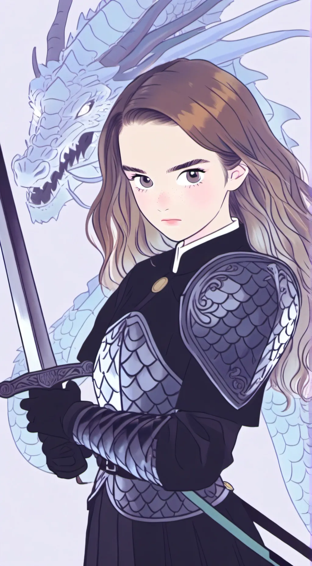 ai character: Hermione dragon background