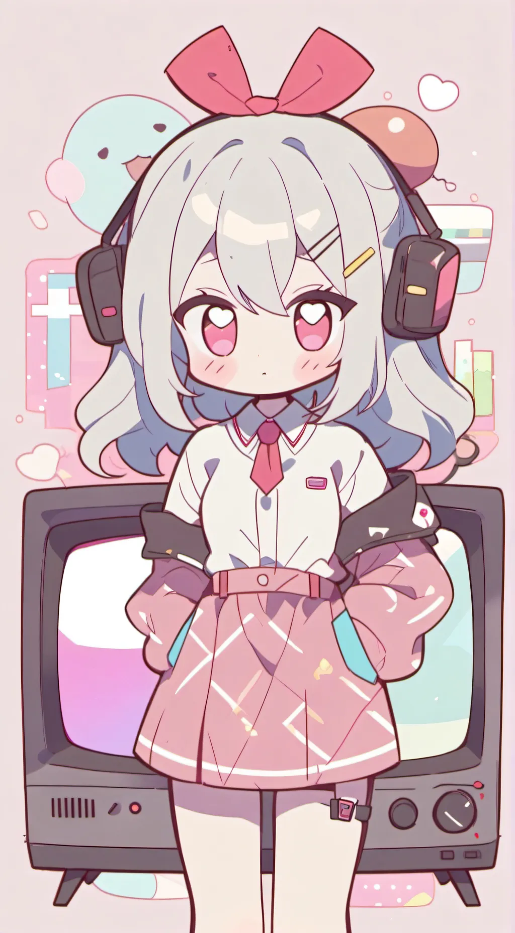 ai character: TV woman background