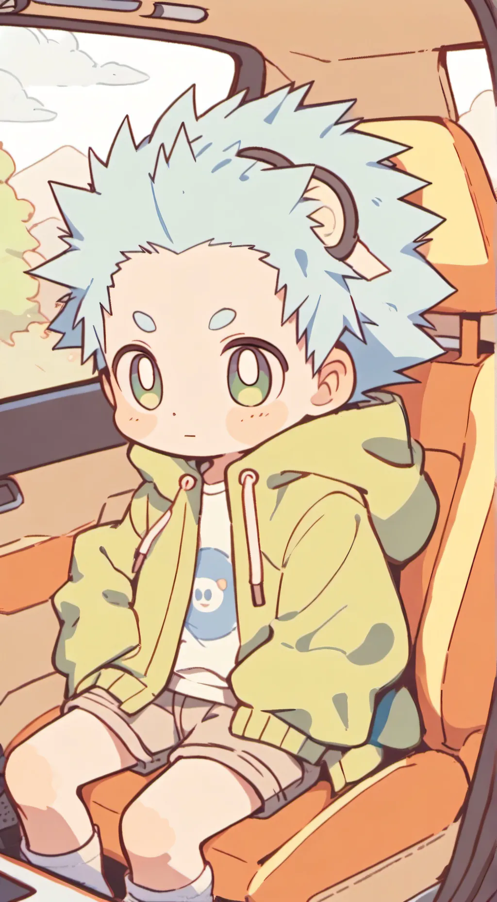 ai character: Sonic roadtrip background