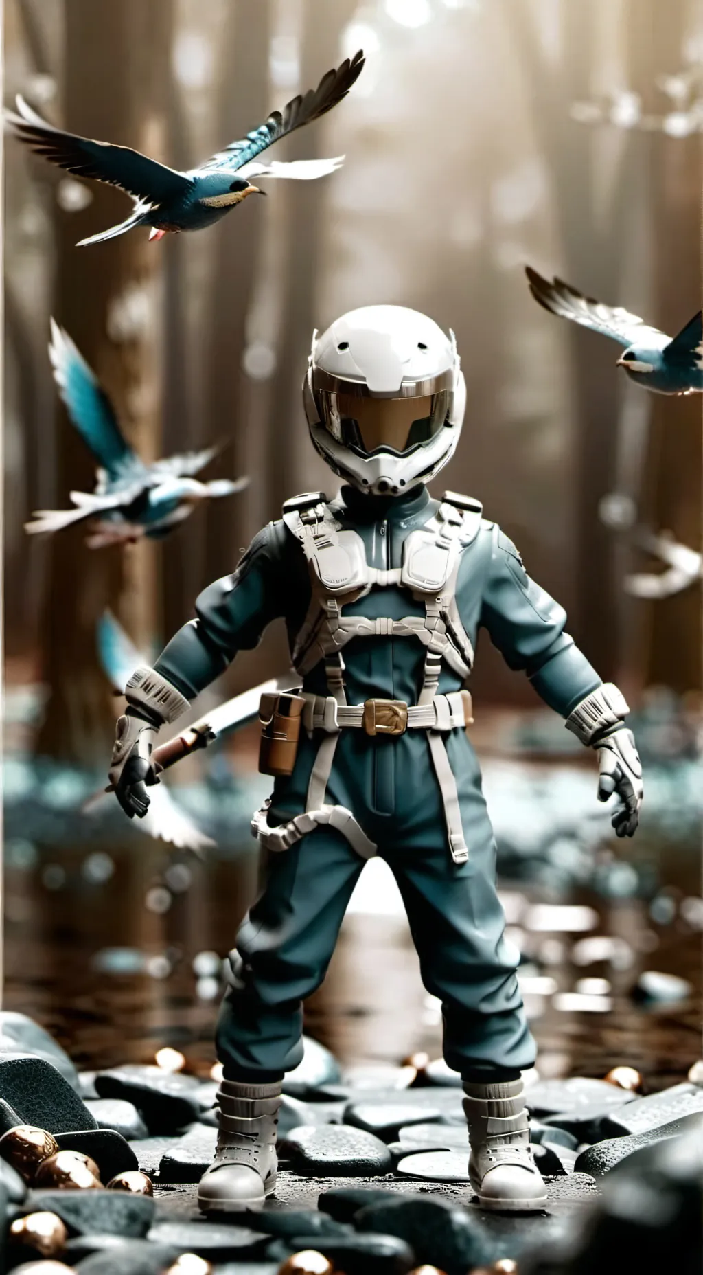 ai character: motorcycle rider  background