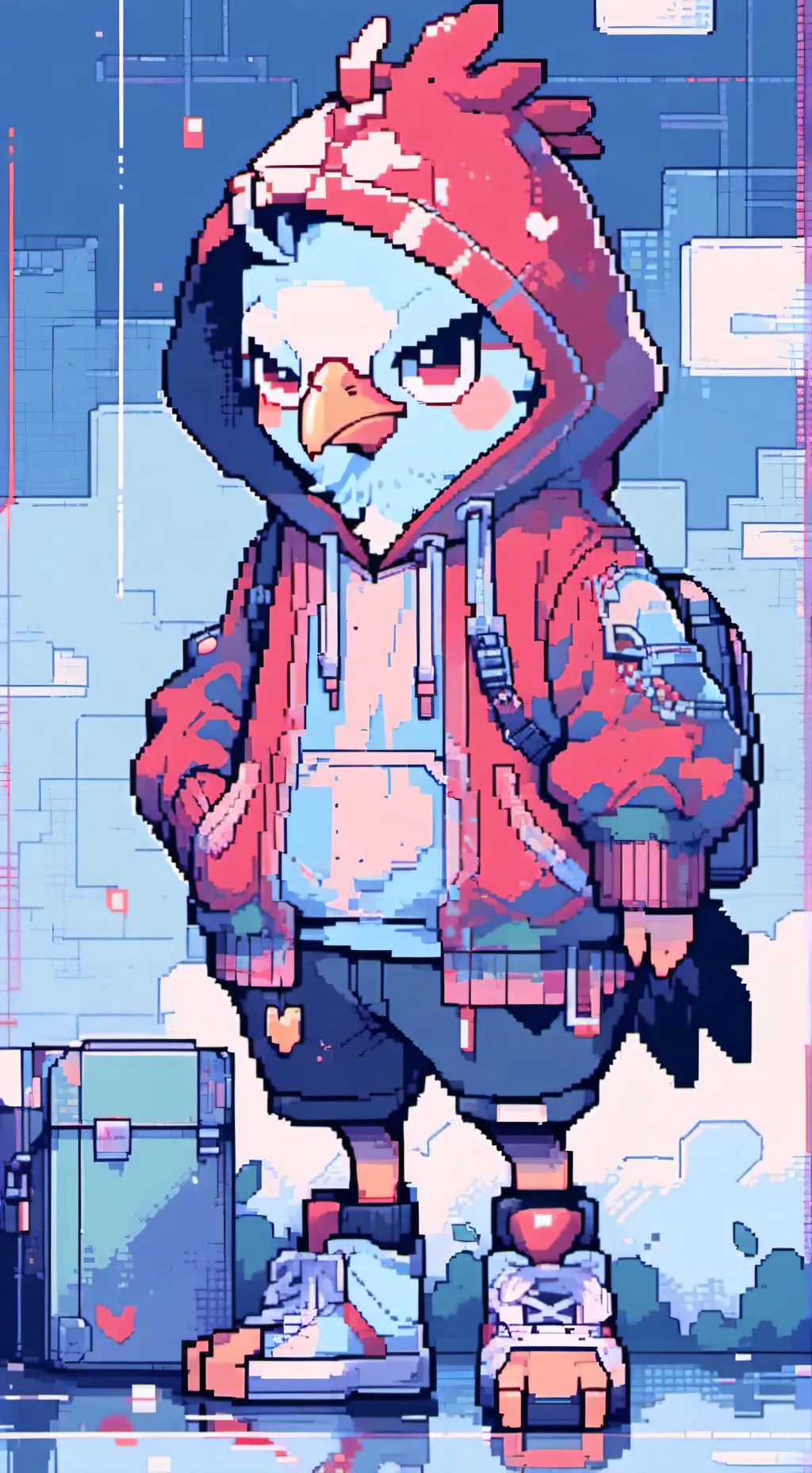 ai character: Hotos x Cr background